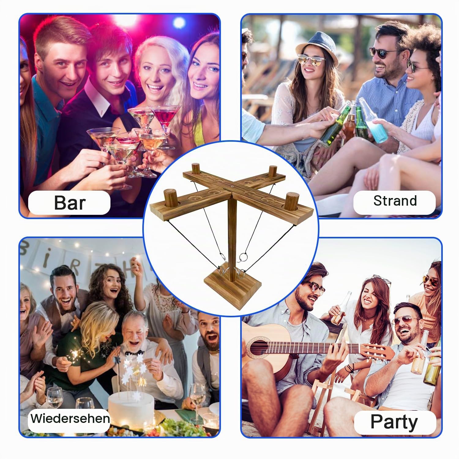 Ringwurfspiel, Hakenspiel, Terrassen-Spiele, handgefertigte interaktive Holzspiele für Erwachsene, Bars, Zuhause und Partyspaß