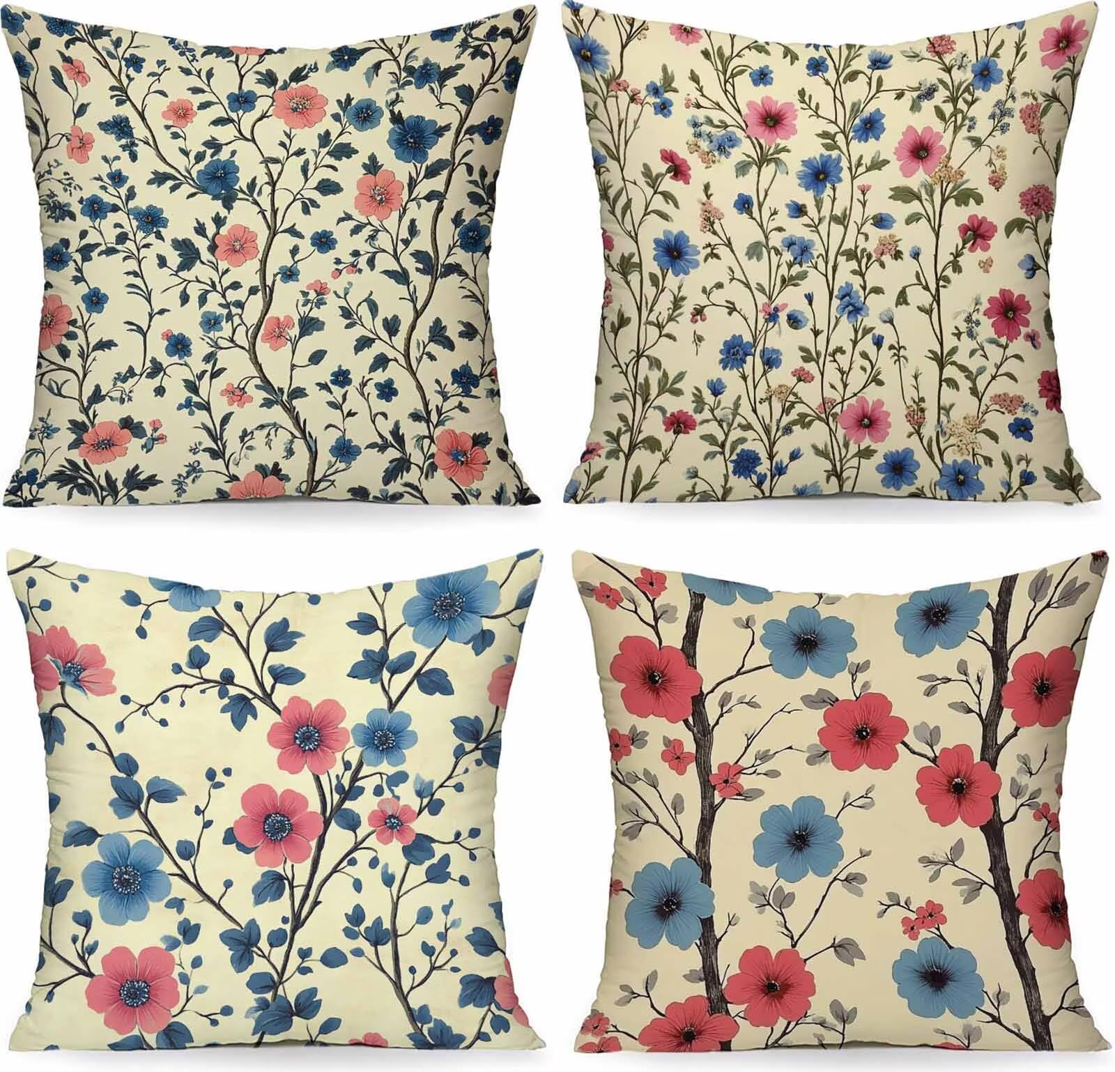 Housse de coussin 55x55 rose lin lot de 4 coussin canape exterieur impermeable lit
