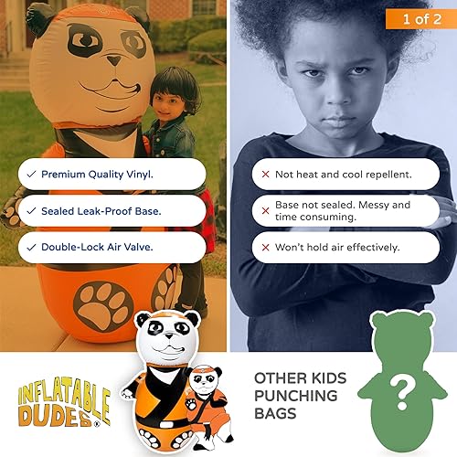 Miniatura 5 de INFLATABLE DUDES Animal -Kids Punching Bag  Already Filled with Sand Bop Bag  Premium Inflatable Toy  Punching Bag for Kids  Enhanced Bounce-Back