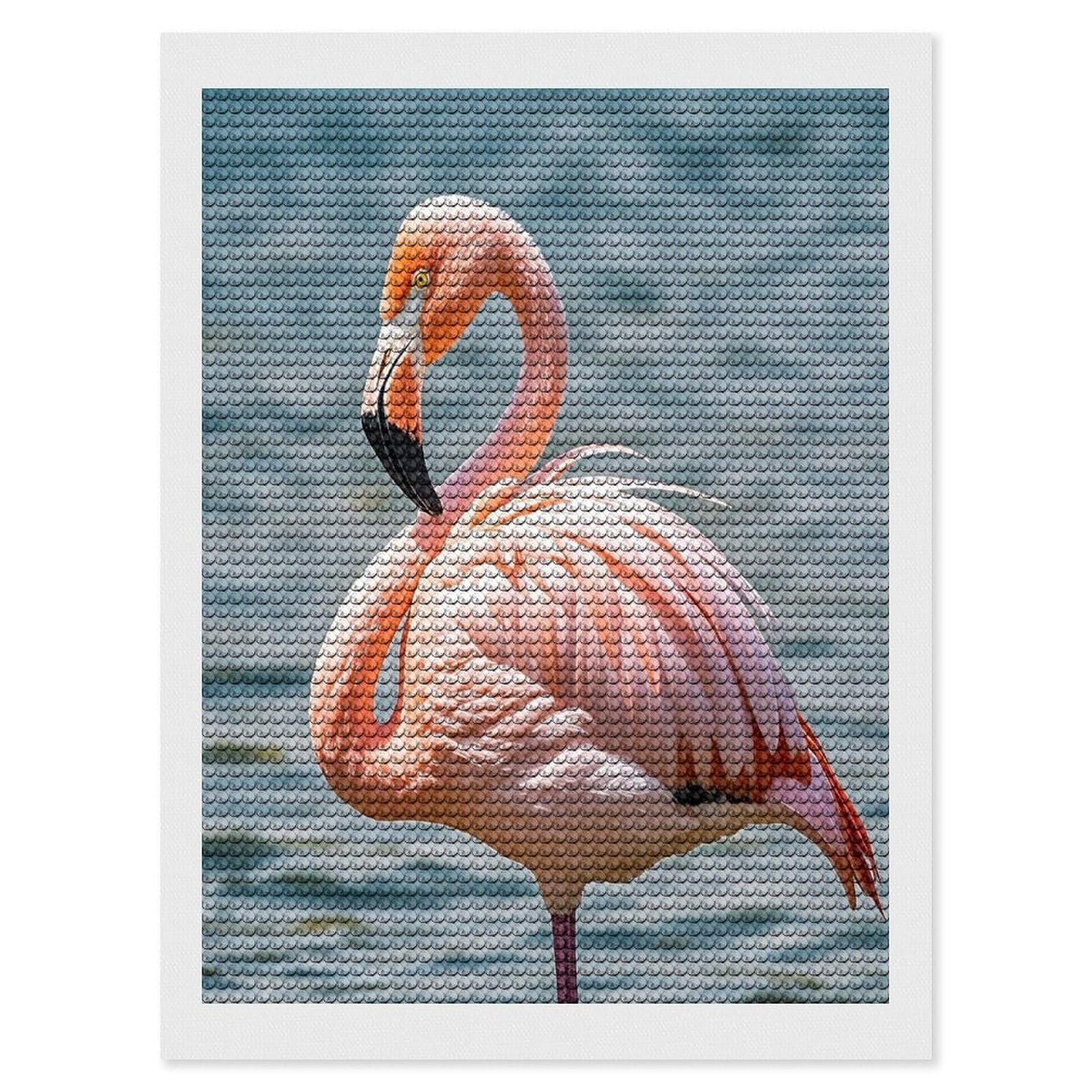 FekiLoot Pink Flamingo Diamond Painting Kits for Beginners DIY Diamond Art Kits for Adults Full Drill Round Diamond Dot Gem Art Painting Fun DIY Crafts for Home Kitchen Wall Decor Gift 12"x16"