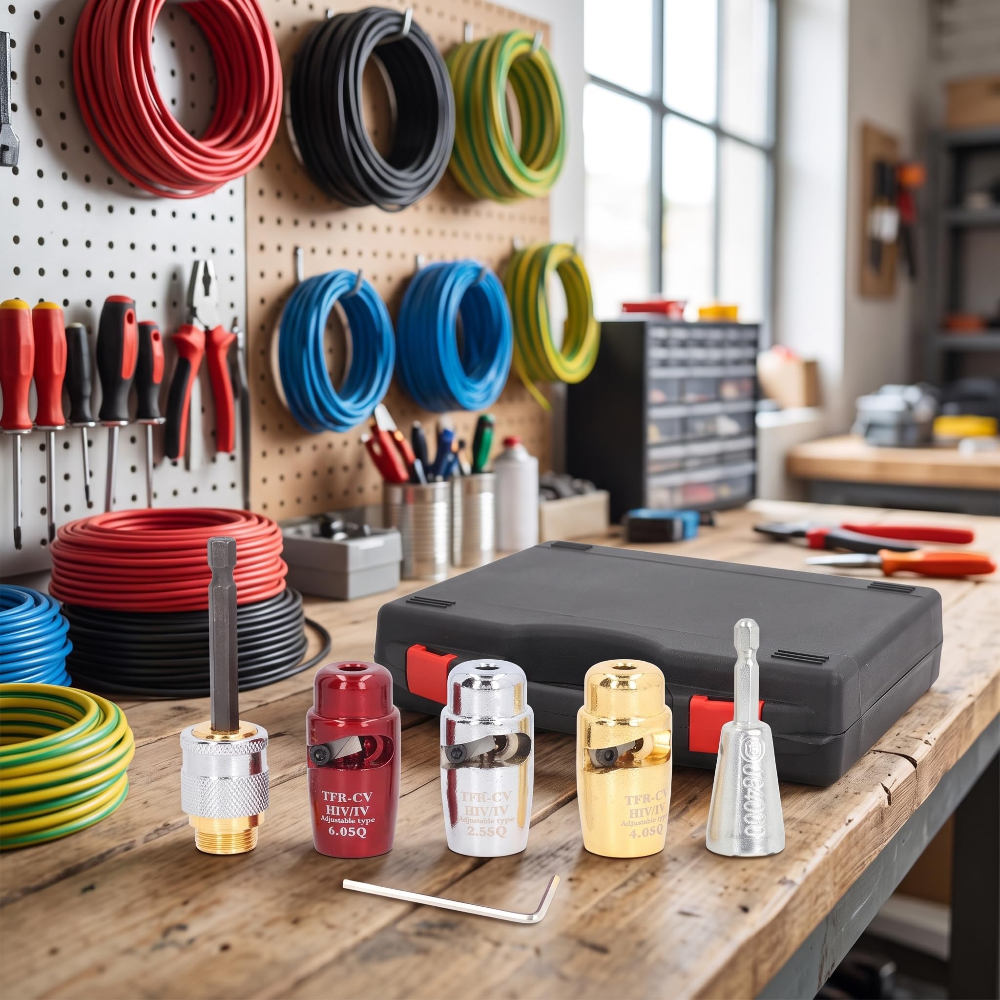 Outil de Dénudage et de Torsion de Fil Électrique Réglable pour Perceuse Ensemble d'Outils d'Électricien Professionnel pour Câble Cuivre et Aluminium