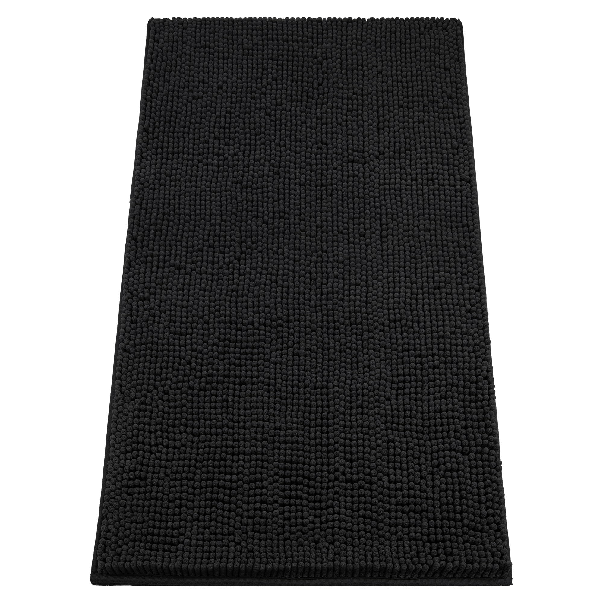 Absorbent Dog Door Mat for Muddy Paws, 48" x 30" Chenille Indoor Mats for Entryway, Trap Dirt Front Door Mat Indoor Entrance Washable Non Slip Soft Black
