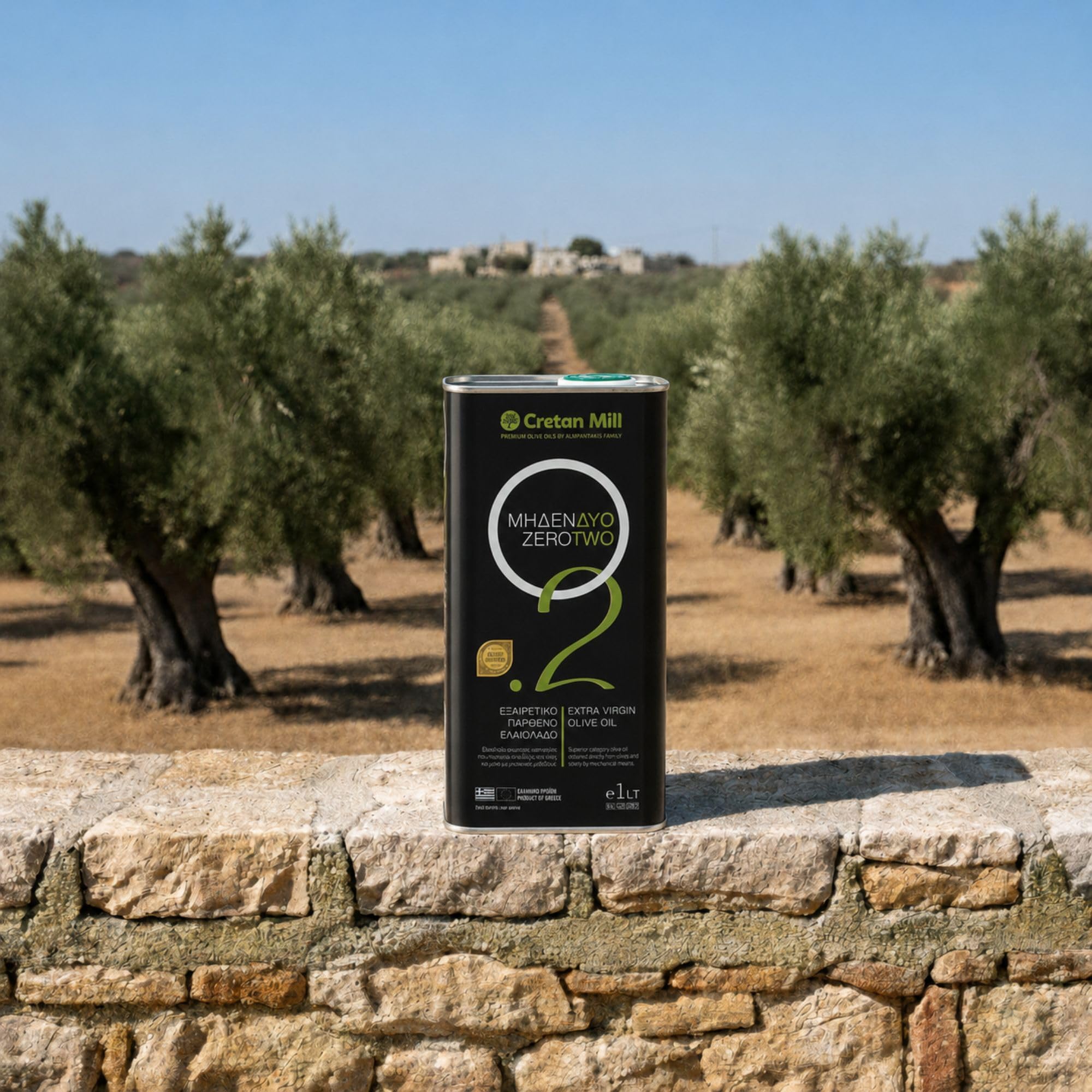 Griechisches Olivenöl 0,2% Extra Nativ 3x 1,0L Kanister von Kreta | Mildes kaltgepresstes Olivenöl | 100% Koroneiki Oliven | Natives Olivenöl extra | + 20ml Jassas Olivenöl