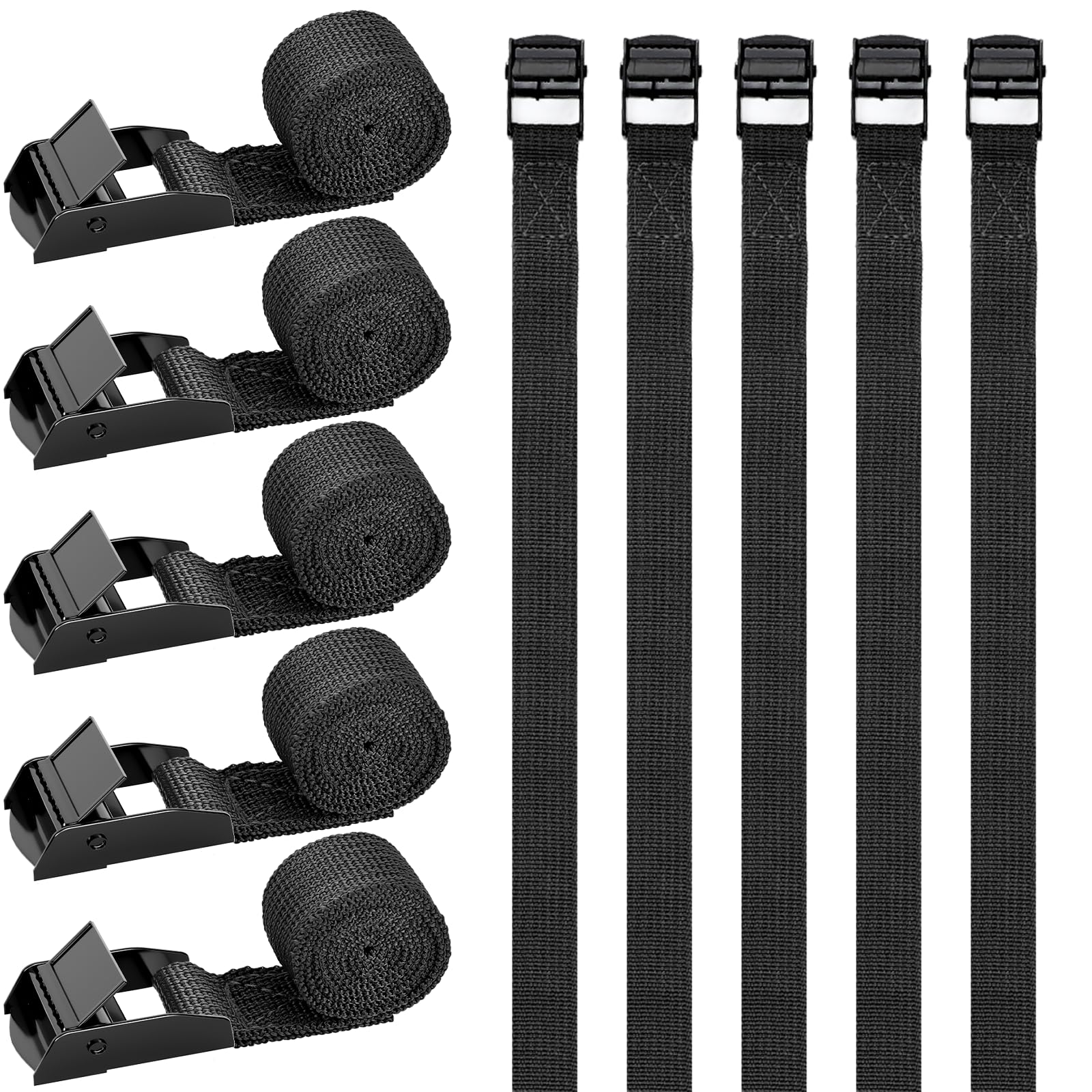 Lot De 10 Sangles D'arrimage Courtes De 50 Cm Pour Porte-vélos Avec Boucle De