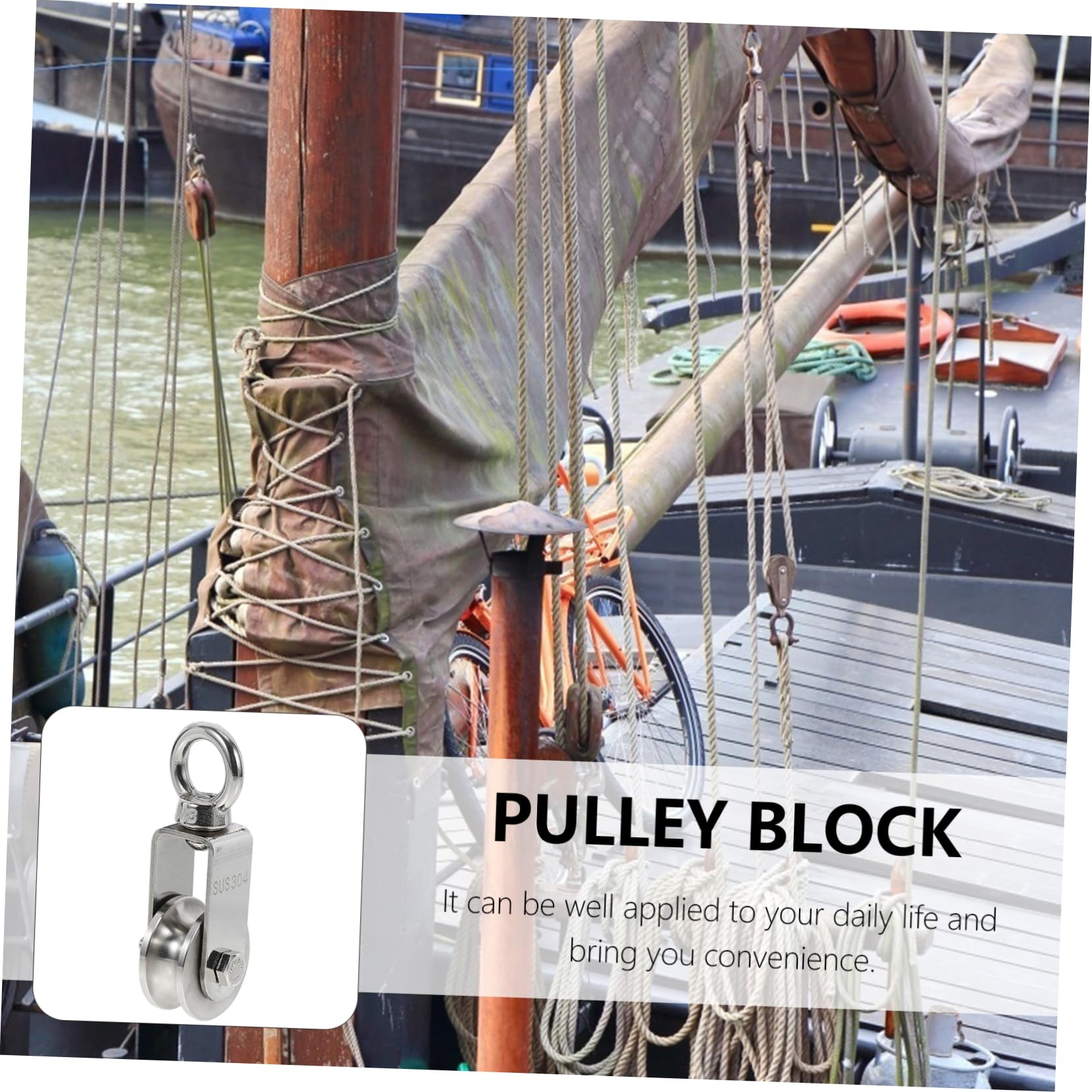 Cabilock U Groove Pulley Swivel Lifting Wheel for Industrial Use Easy Rope Operation Versatile for Fitness Climbing Light Work Excellent Traction Flexibility