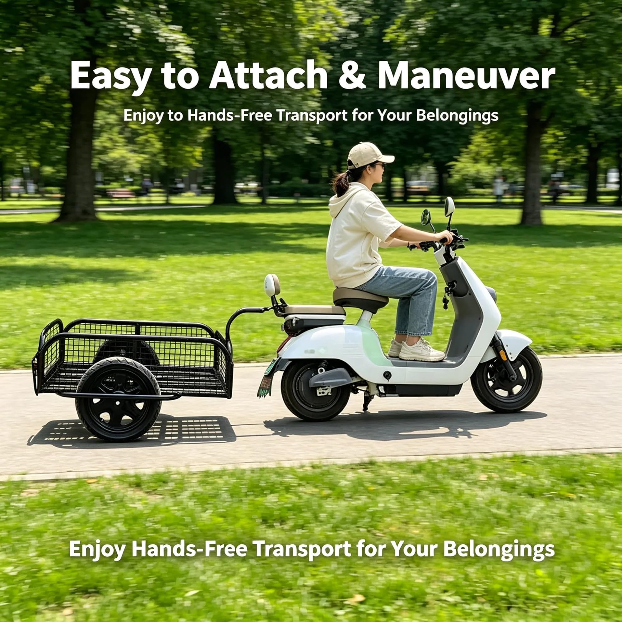 Remorque Cargo Monoroue pour Vélo Électrique, Panier Arrière Porte‑Charges pour Vélo