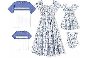 Boho Bliss: Mommy and Me Newborn Floral Matching Dress and T-Shirt Set