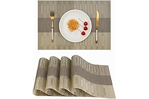 Light Gold Gradient Stripe Dining Table Placemats