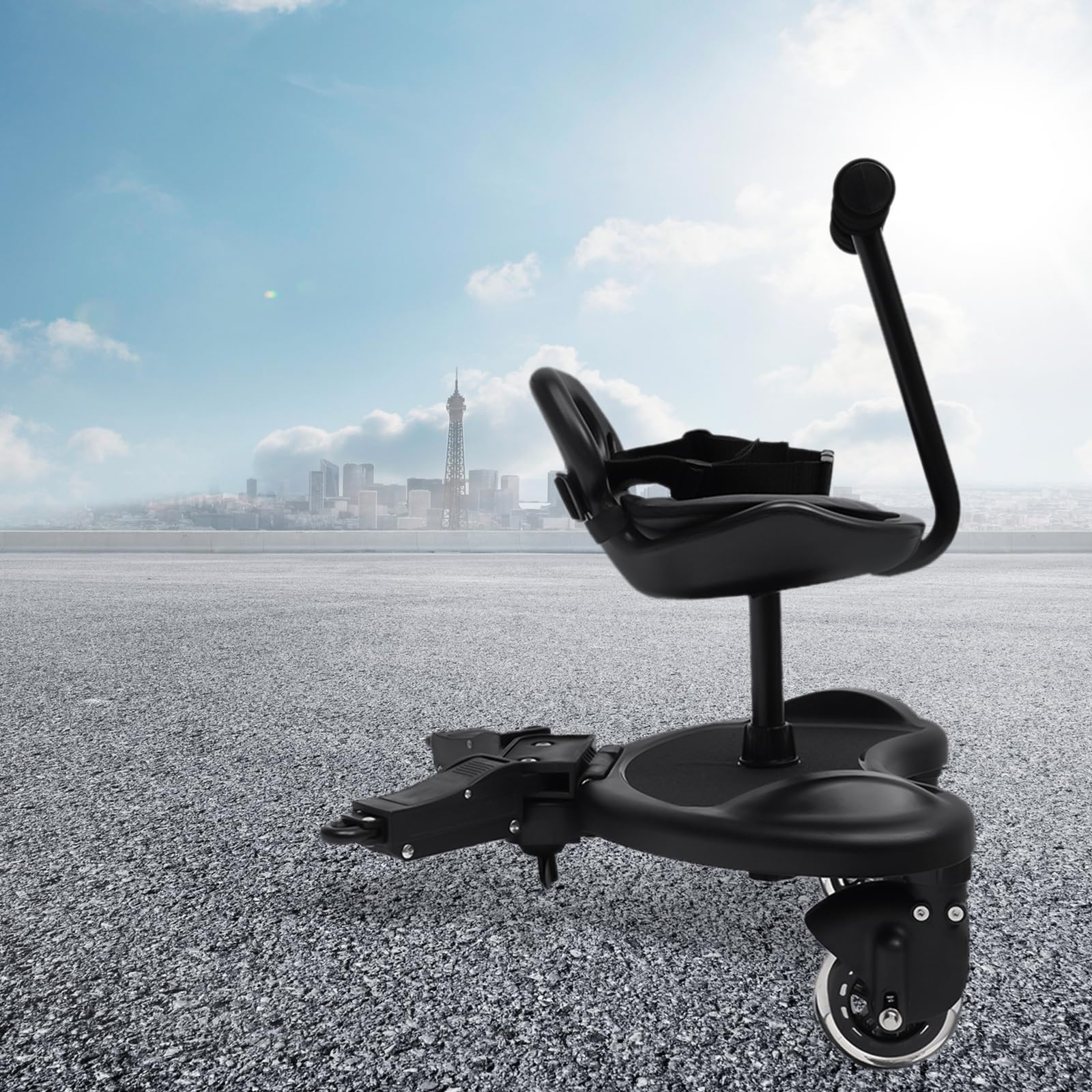 Universal 2-in-1 Stroller Board, Child Rider Stroller Attachment with Seat, Buggy Board for Different Sizes Stroller, 55.12 lbs Capacity