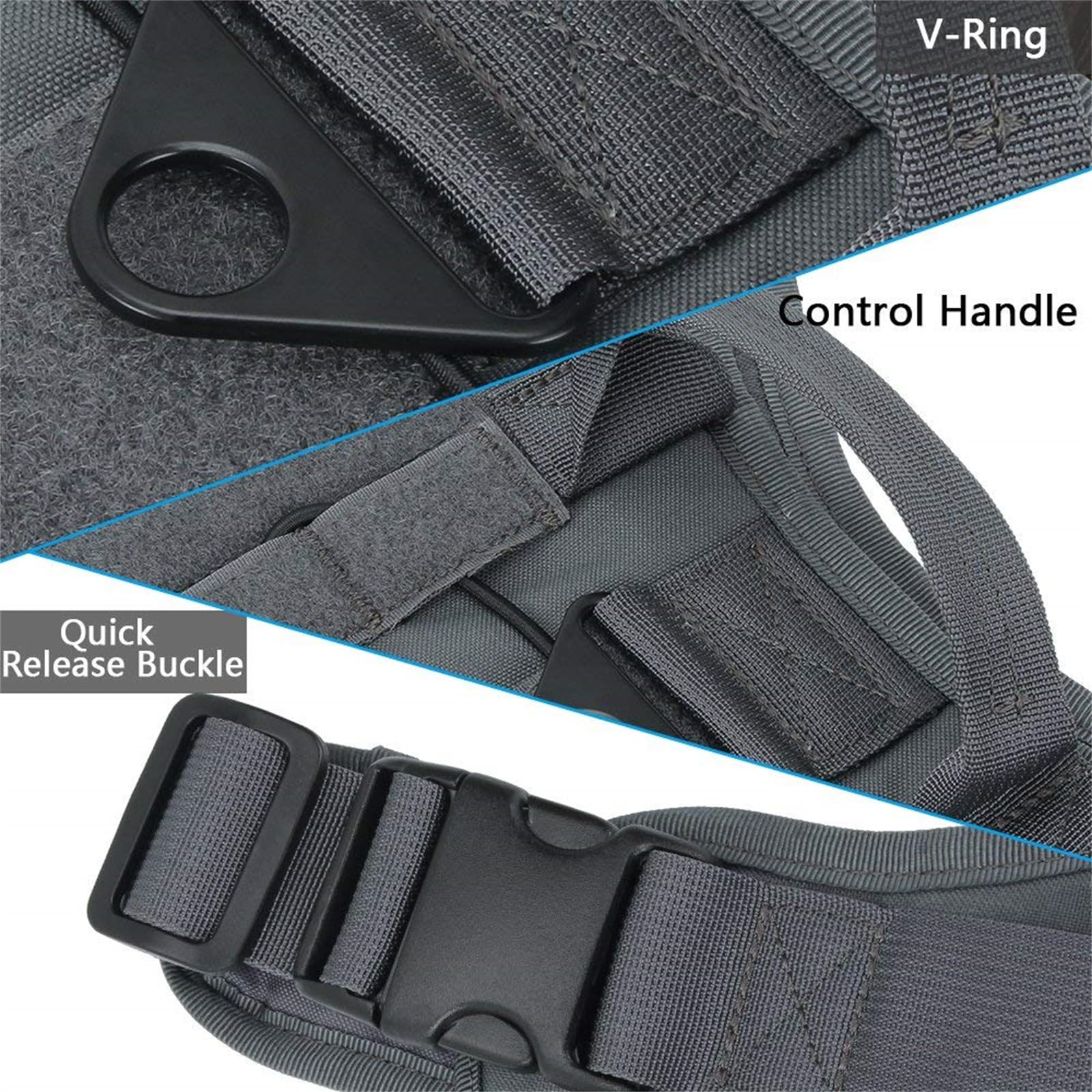 EXCELLENT ELITE SPANKER Arnés táctico militar sin tirones para perros | Arnés ajustable de nailon con asa para perros medianos y grandes, hebilla de liberación rápida, fácil de llevar