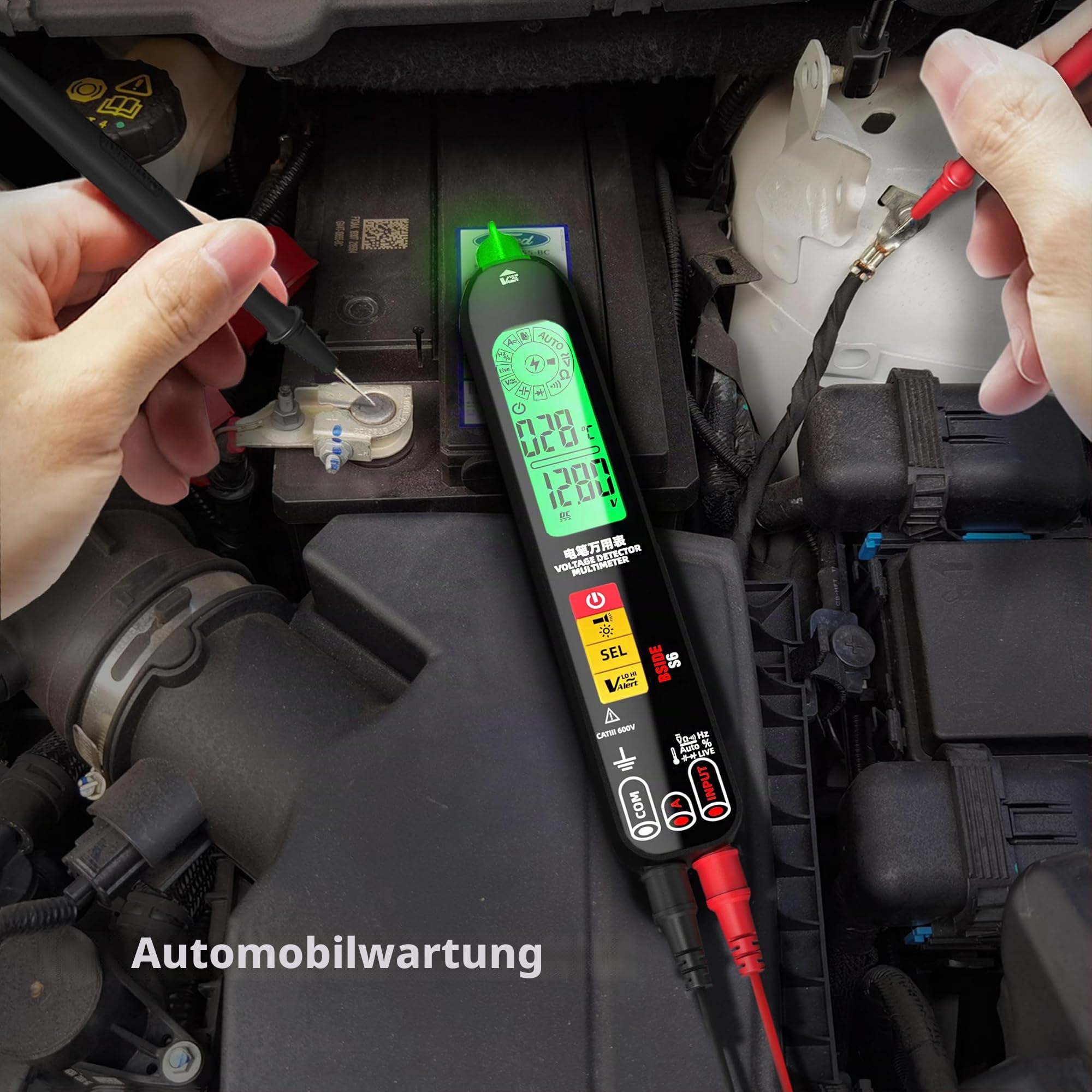 BSIDE S6 Spannungsprüfer Berührungslos Wiederaufladbar Elektrischer Tester mit Dreifach Display VFD Amperemeter Kapazitätsmesser Automatisch Multimeter Stift für Strom/Spannung AC DC Ohm Hz Durchgang