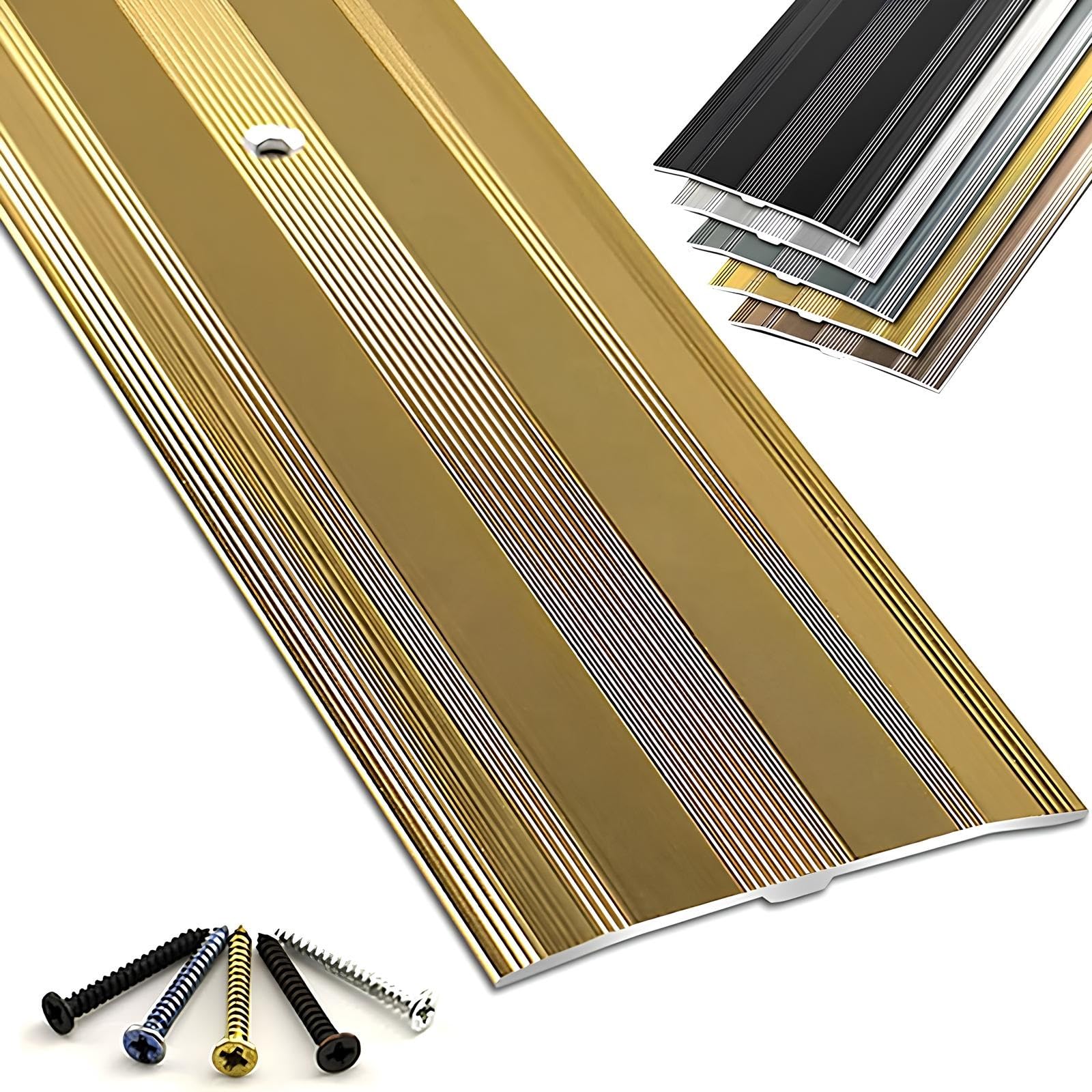 Bande de seuil de moquette en métal de 60 mm, longueur réglable de 80 à 150 cm, pour protection de sol, idéale pour la maison et le bureau