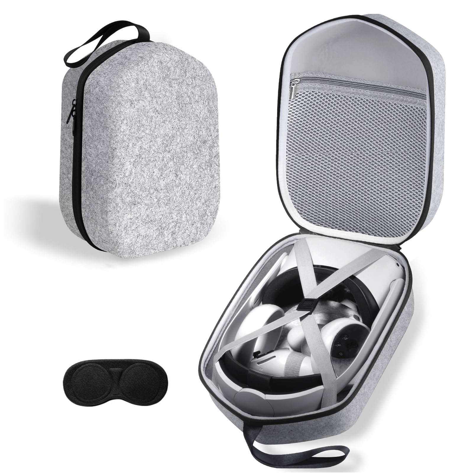 sarlarLarge Space Hard Carrying Case Compatible with Meta Quest 3/3S/Quest 2 Official Elite Strap and BOBOVR M3/M2 Pro,KIWI Design, Saqico, VZNEK Head Strap with Battery and All AccessoriesClimatePartner certified