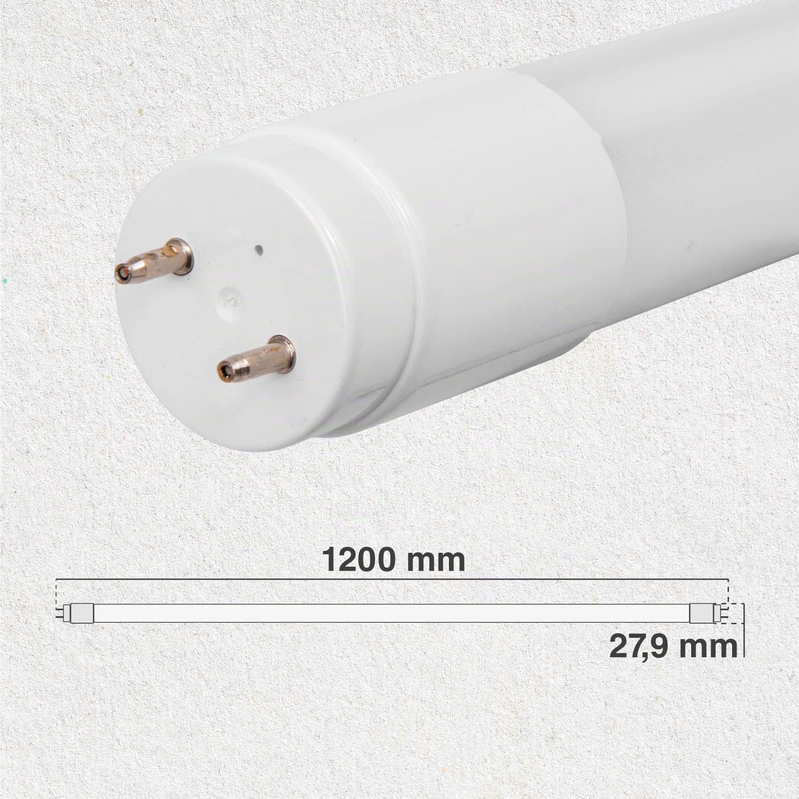 Eurocali 25 Tubi LED 18W 120cm T8 G13 con Starter 1850 Lumen Garanzia 6 Anni - Luce Naturale 4000K Alta Luminosità 102 lm/W - Materiale Nano Plastic Sostituzione Neon per Soffitto Officine Negozio