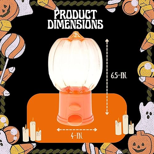 Miniatura 2 de A1U - Dispensador de dulces de plástico en forma de calabaza de Halloween de 6.5 pulgadas, organizador de almacenamiento para regalos de fiesta,