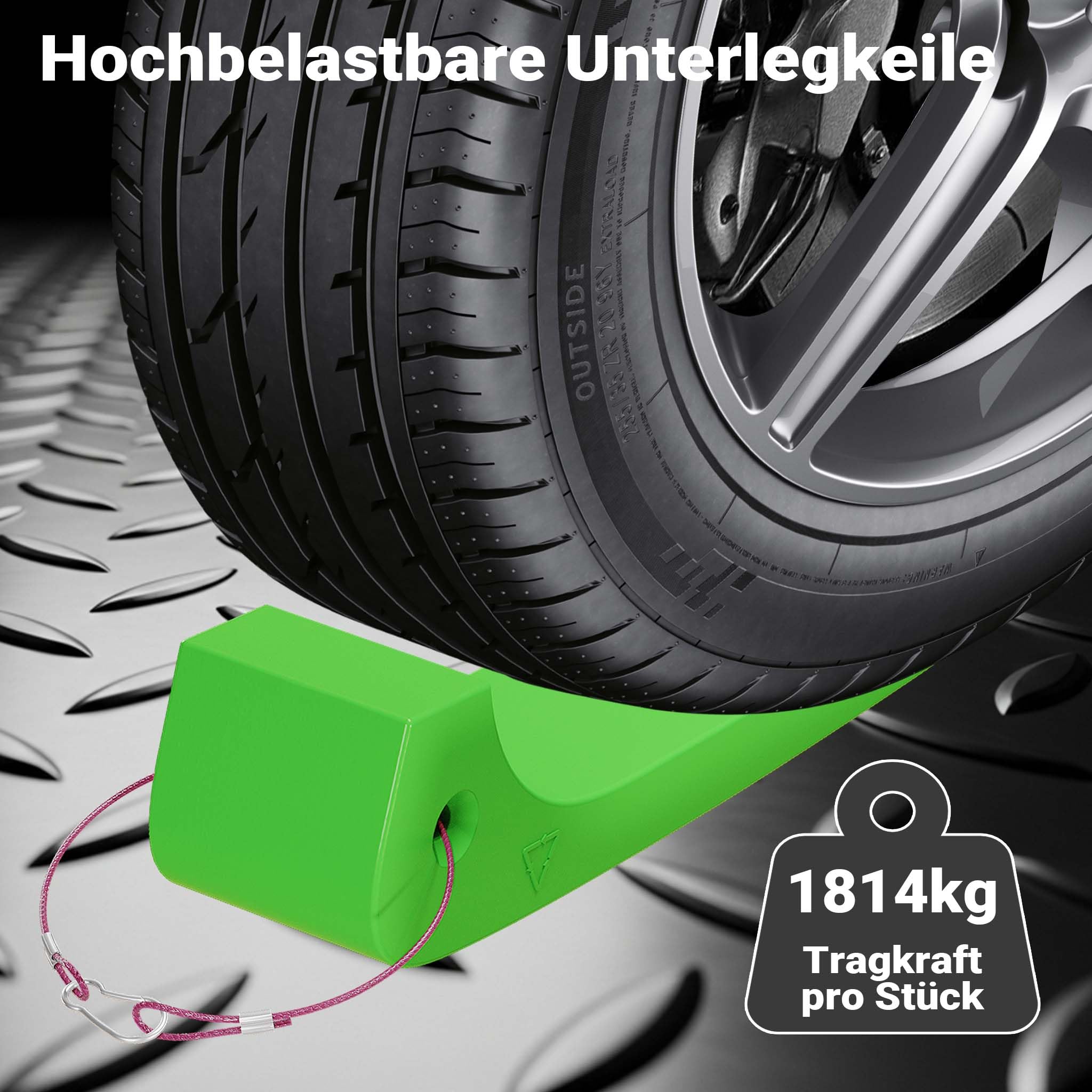 Wiltec Gleitkeile 4er Set, Ladehilfe für Abschleppdienst bis 1814 kg pro Keil, Auffahrkeile aus HDPE, perfekt für Abschleppwagen, Autotransporter, Verladerampe