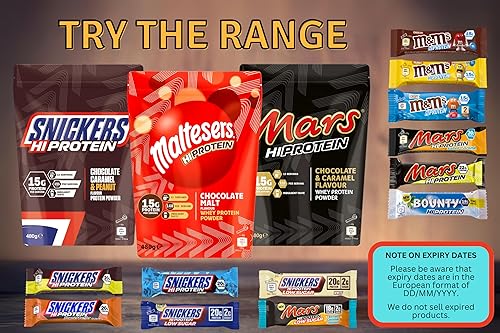 Miniatura 3 de M&M's Protein Bar - Paquete de 12 barras de proteína de chocolate, barras de proteína Hi para aumento de peso, caramelo alto en proteínas, con