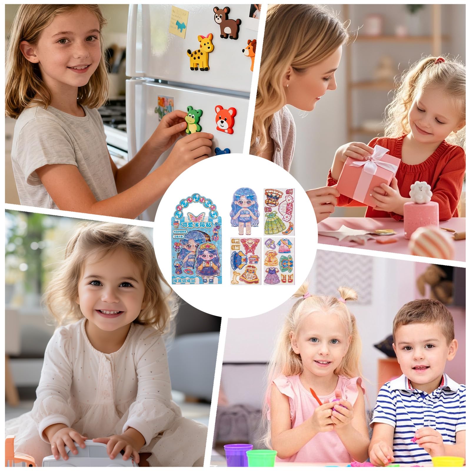 Set mit magnetischen Puppen zum Anziehen, fantasievolles Sammlerstück – Spielzeug mit Magneten zum Anziehen | für Modeliebhaber und Sammler, Party