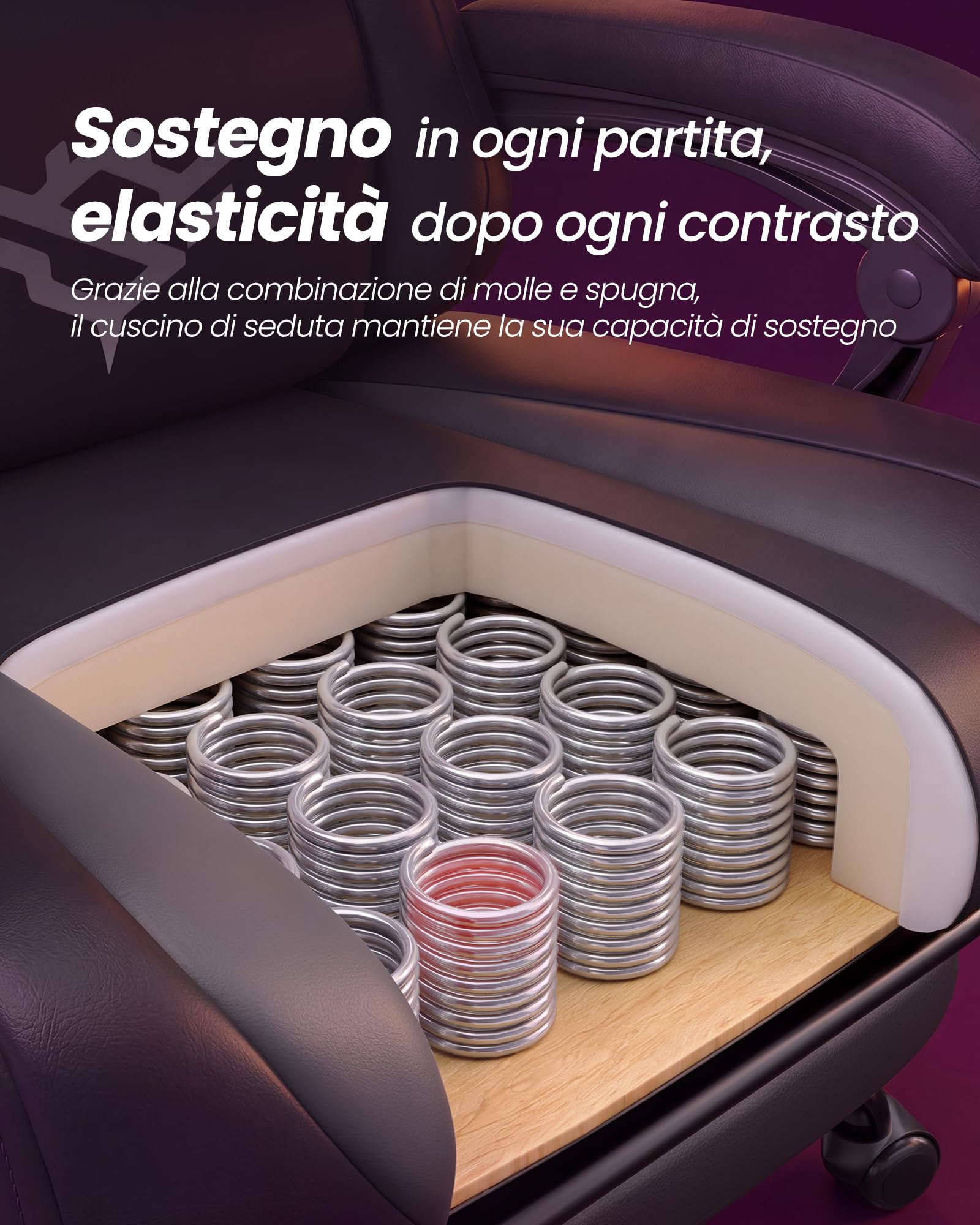 SONGMICS Sedia da Gaming, Sedia Ergonomica da Ufficio, Reclinabile a 135°, con Poggiapiedi e Supporto Lombare, 70 x 70 x (120-130) cm, Nero Inchiostro e Grigio Tortora, OBG091BH01