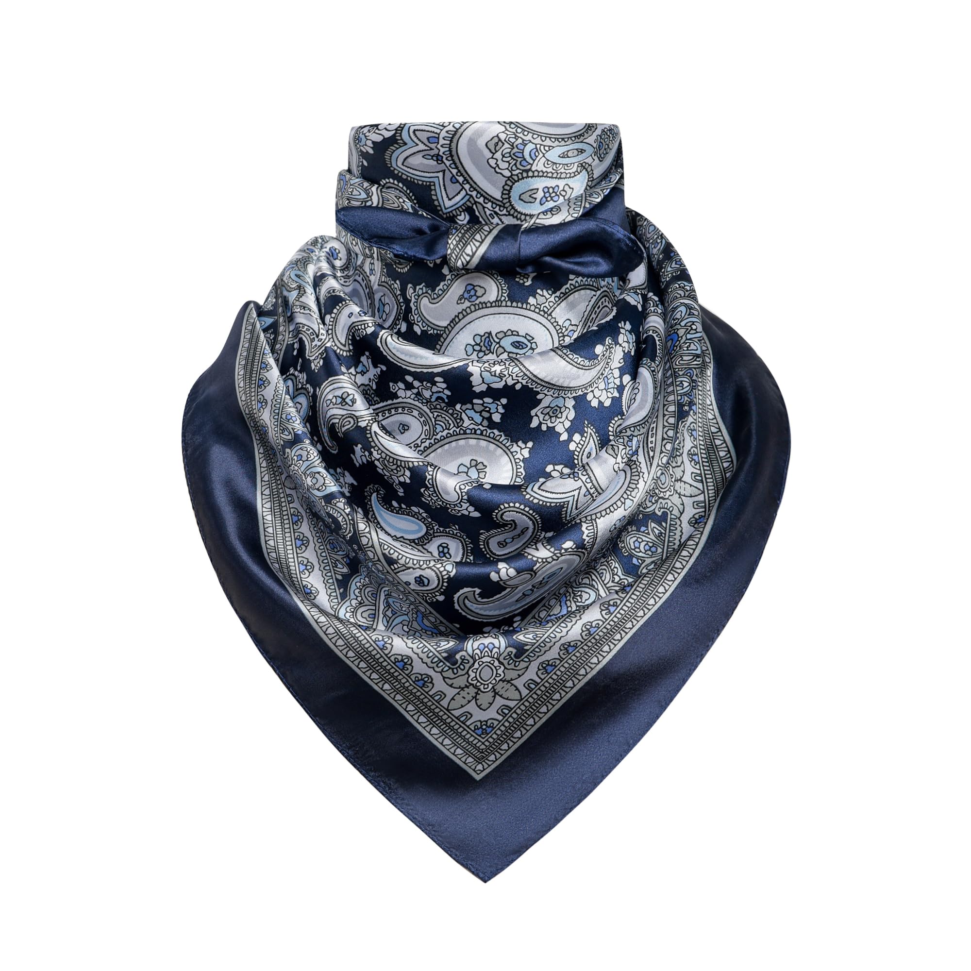 35" Men's Silk Cowboy Scarf - Oversized Western Bandana Neckwear, Large Square Scarf with Gift Packaging