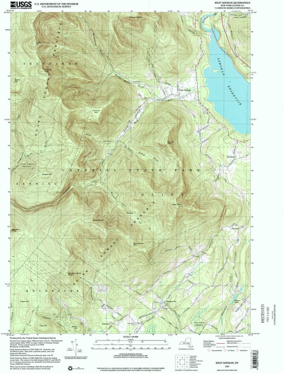 YellowMaps West Shokan NY topo map, 124000 Scale, 7.5 X 7