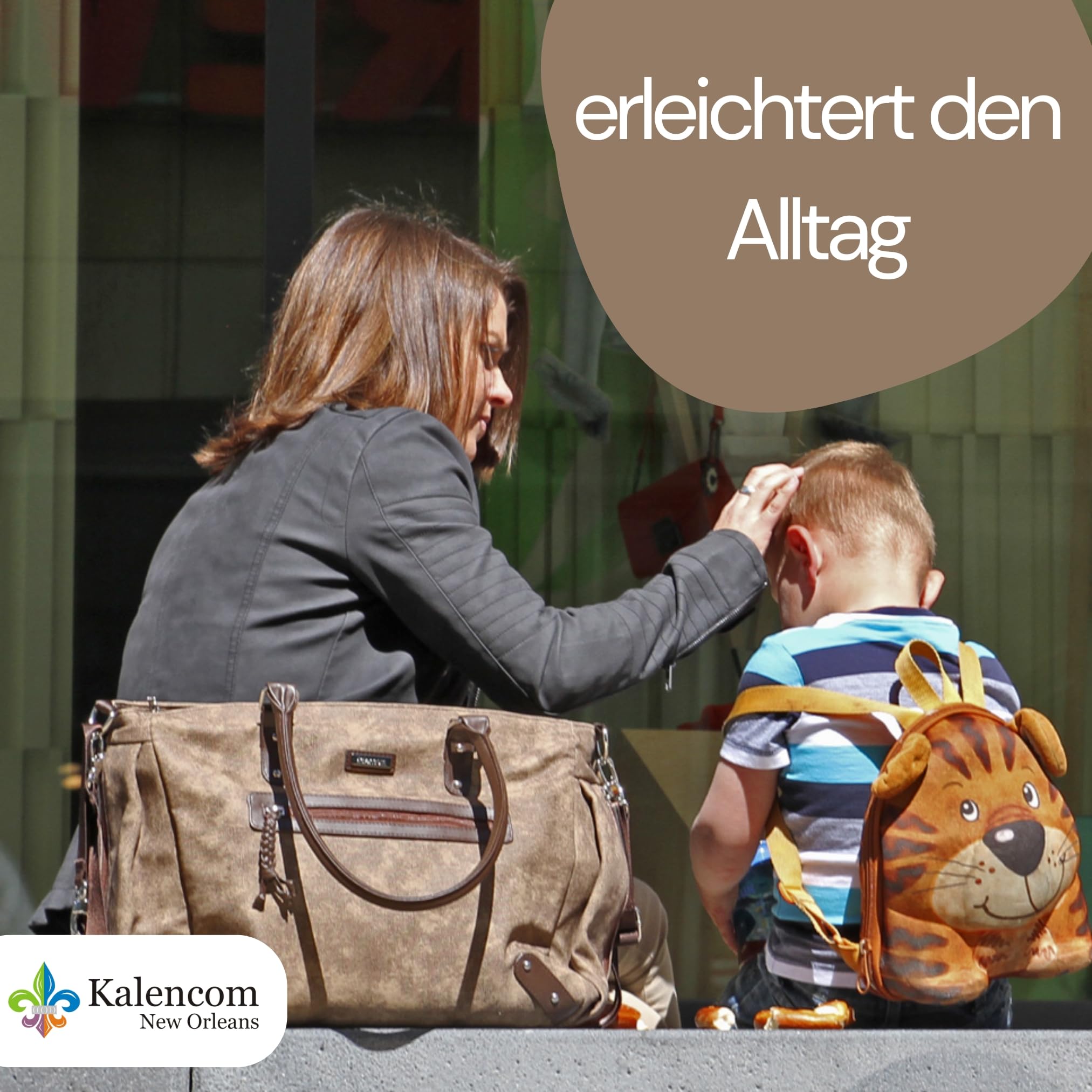 Kalencom Handtasche Umhängetasche stilvolle Baby Wickeltasche mit Wickelauflage, Aufbewahrungsbeutel, Isoliertaschen und Halterung für Kinderwagen für Mama & Papa Paris