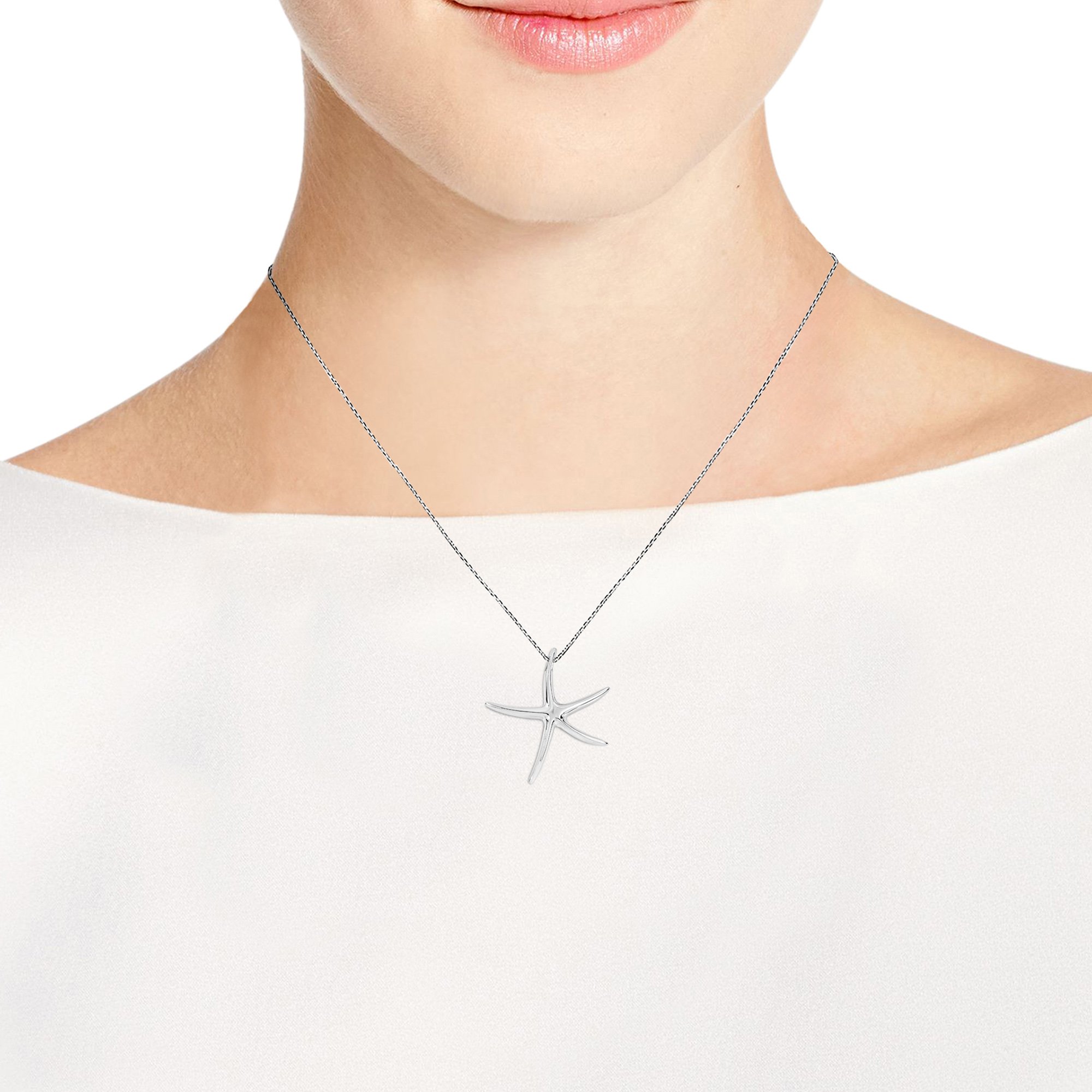 AeraVida Juguetón Baile De Estrella De Mar .925 Collar Con Colgante De Plata Esterlina