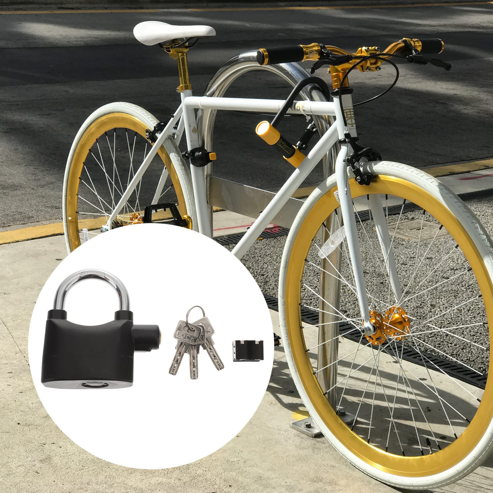 Candado de Seguridad Alarma para Bicicleta, 2 Unidades