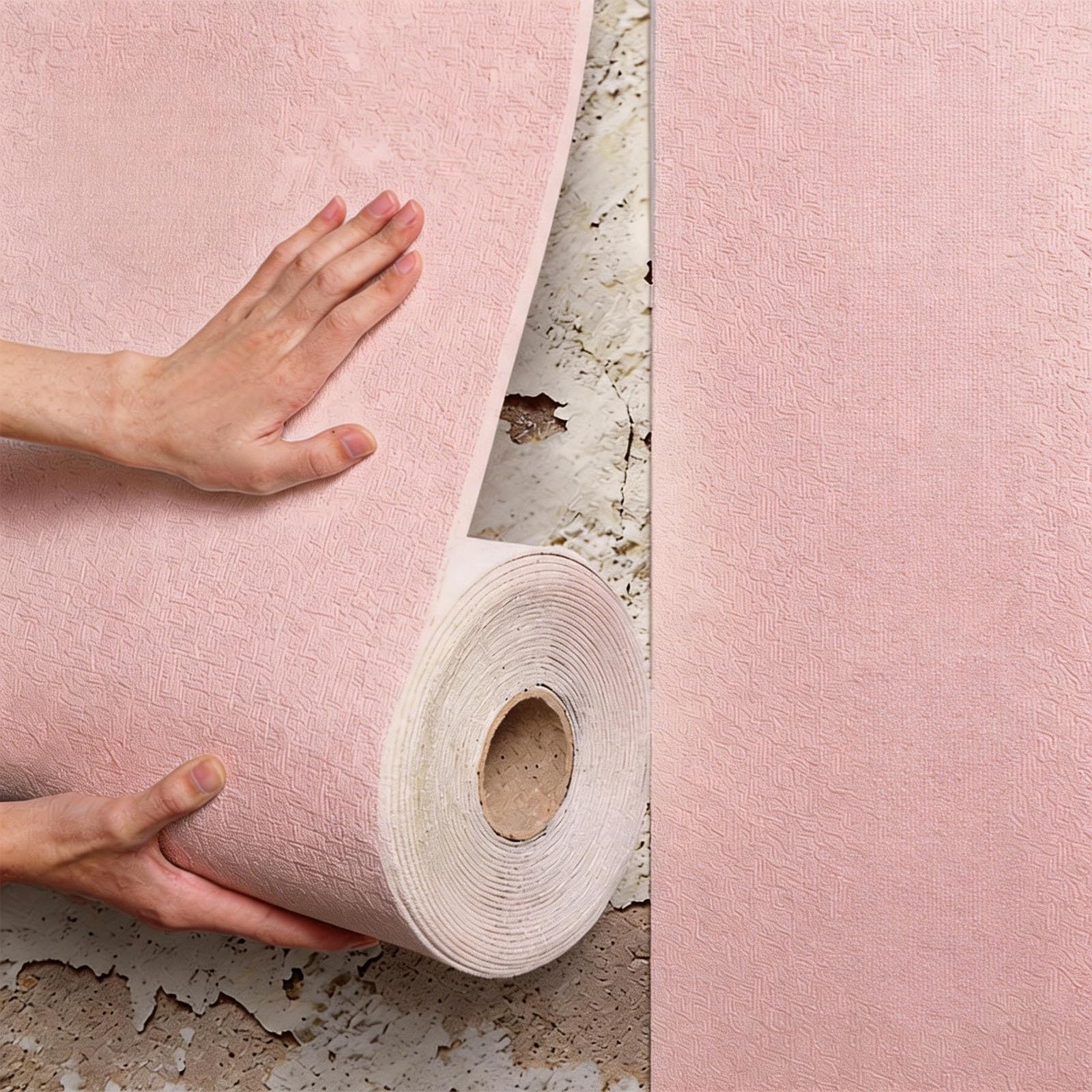 Bvcl Pink Self Adhesive Thermal Wallpaper, 5Mm Thick Textured Peel And Stick, Waterproof Damp Proof, Thermal Insulating Wall Covering For Bad Cold Walls(,50Cmx50m)