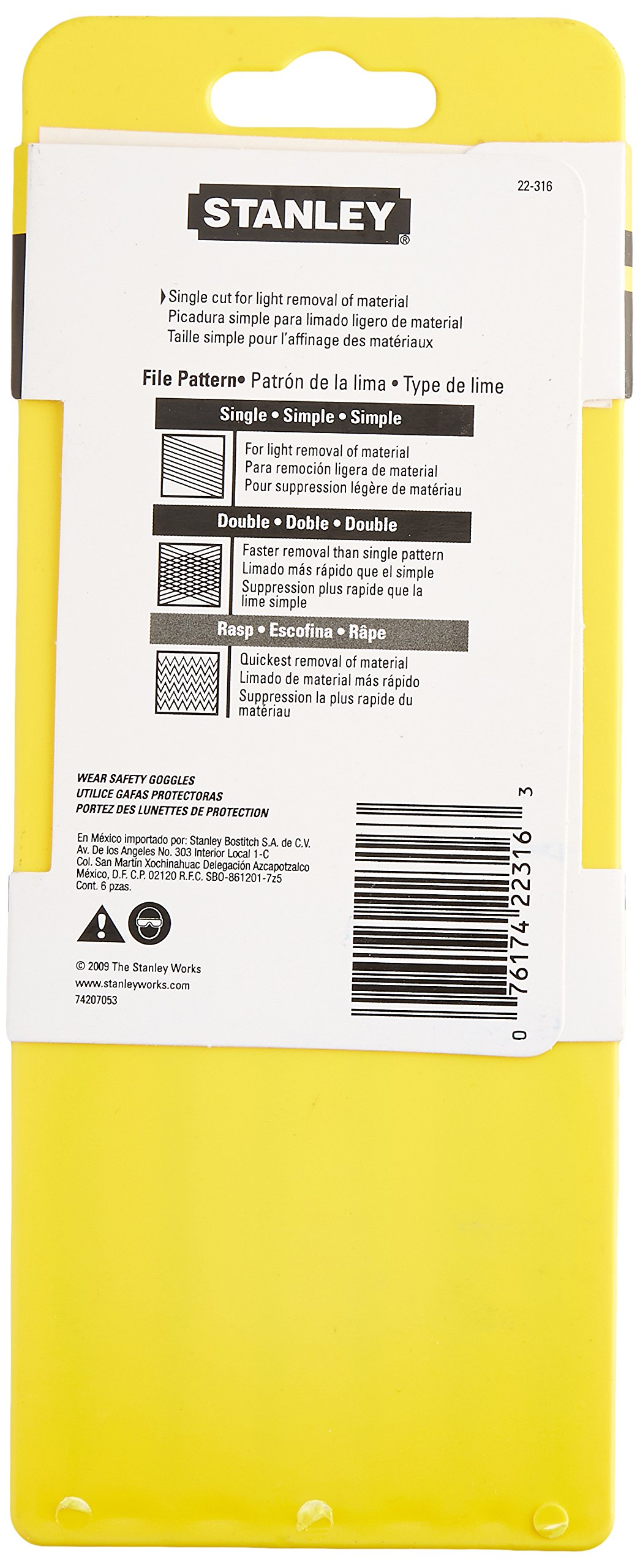 Stanley 22 – 316 – 5 – 1/2-inch Hobby juego de limas, 6-pack