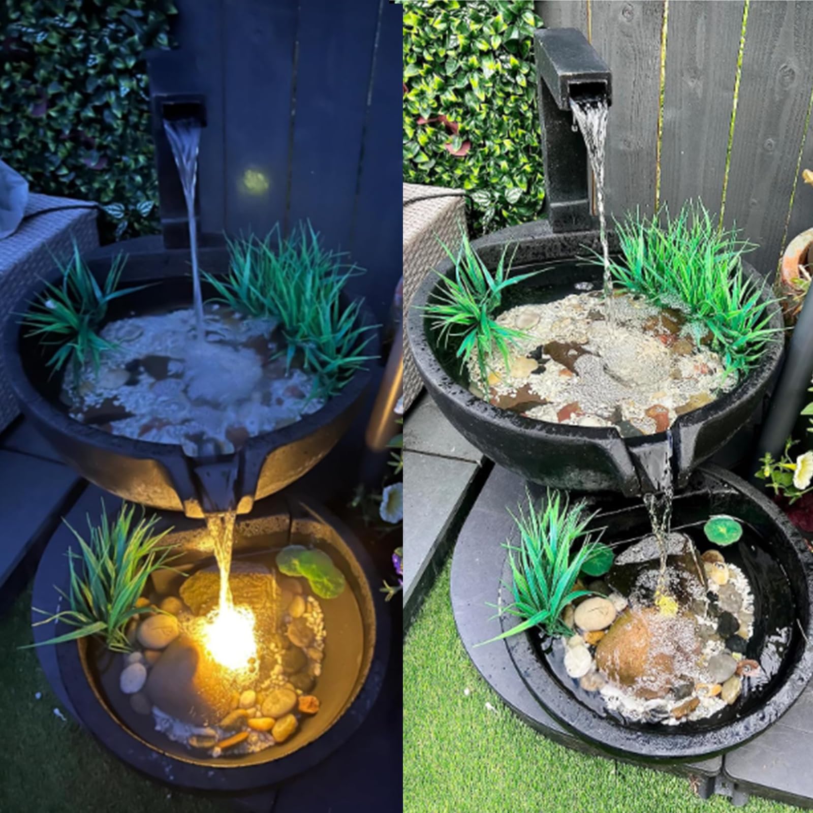 BARST Submersible Water Feature Pump,12V AC 450L/H Fountain Pump with 10m Power Cord & LED Light Ring for Aquarium, Pond, Birdbaths, Fish Tank JR-450LV — view 2