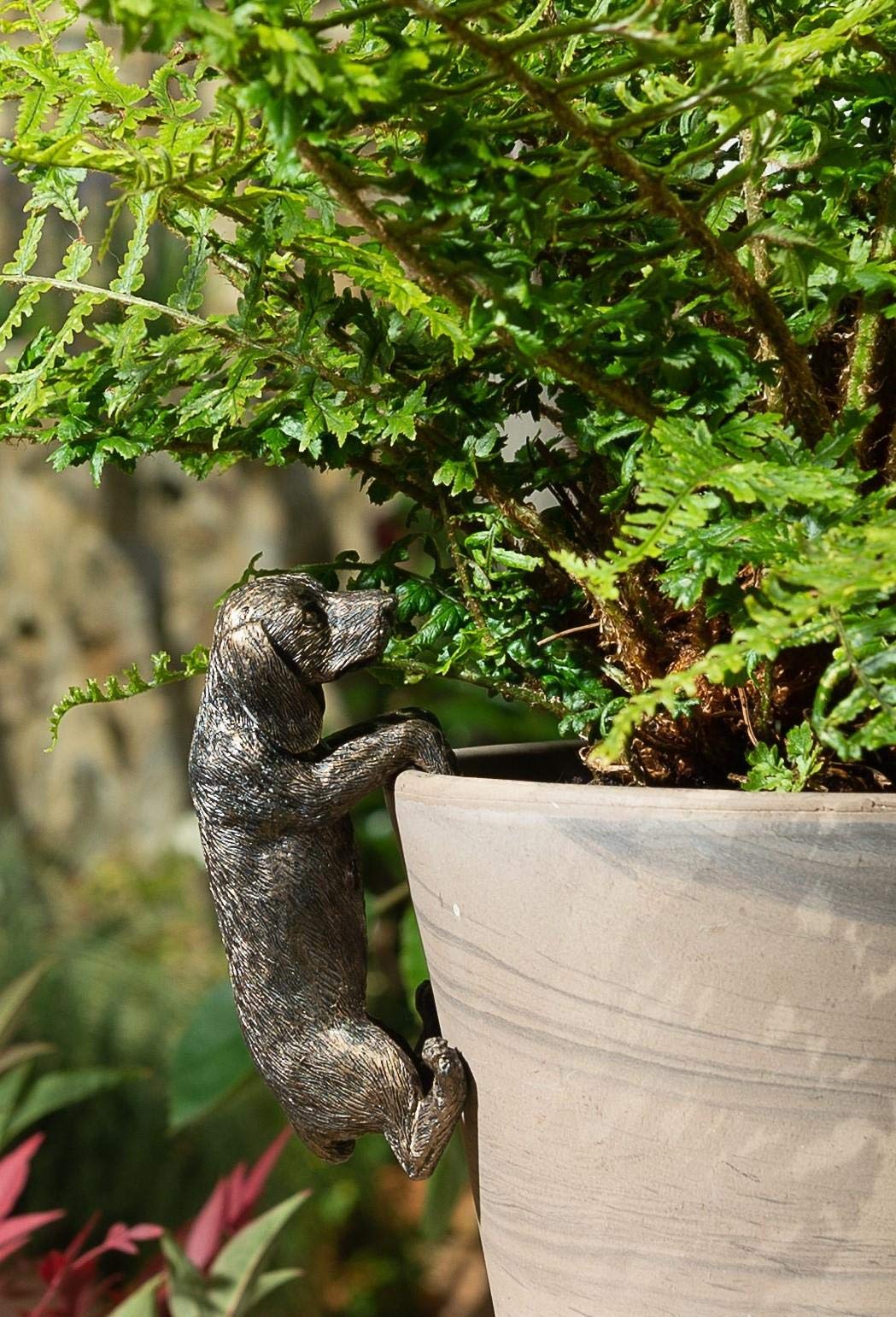 Pot Buddies Handmade Dachshund Figure Plant Pot Hanger - Decorative Hanging Garden Ornament - Flower Planter Figurine - Image 2
