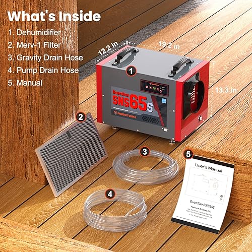 Miniatura 8 de Abestorm Deshumidificador de espacio de arrastre con bomba y manguera, deshumidificador comercial Energy Star de 120 PPD de hasta 1,300 pies