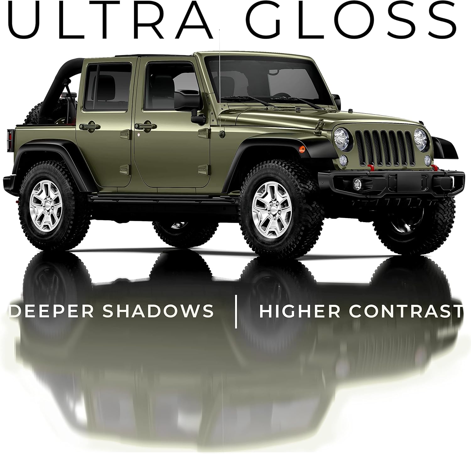 VViViD+ Ultra Gloss Khaki Green Automotive Vinyl Wrap (3ft x 5ft) + Premium Retractable Knife Bundle - M0