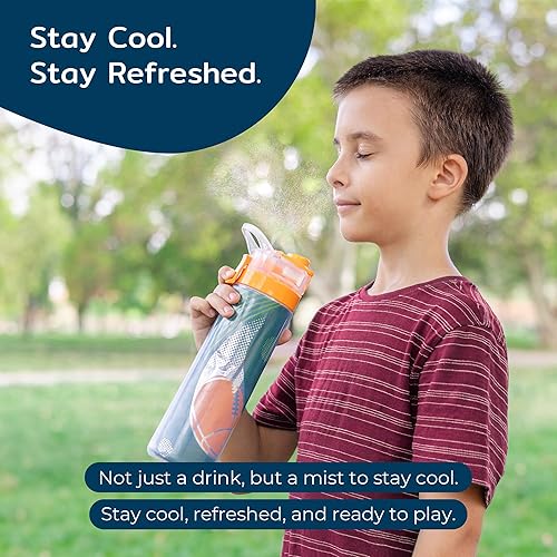 Miniatura 7 de BOZ Pro 22 oz (22.0 fl oz) botella con temática de fútbol  Solución de hidratación deportiva a prueba de fugas con spray para niños activos