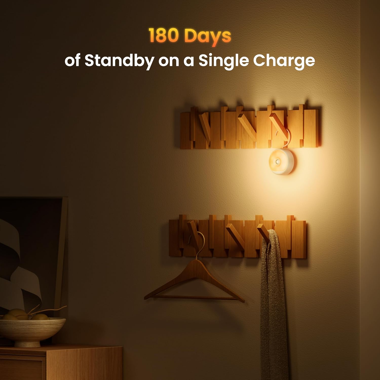 YEELIGHT Night Light, Motion Sensor NightLights for Kids, USB-C Rechargeable Magnetic with Auto Dusk to Dawn&Warm White, Nursery Night Light, LED Closet Light for Bedroom, Hallway, Stairs, Under Bed image 5