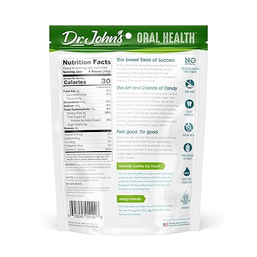 Miniatura 2 de Dr. John's Oral Health - Caramelos sin azúcar, gotas saludables para la boca seca con cero azúcar, aperitivos bajos en calorías, dulces duros aptos