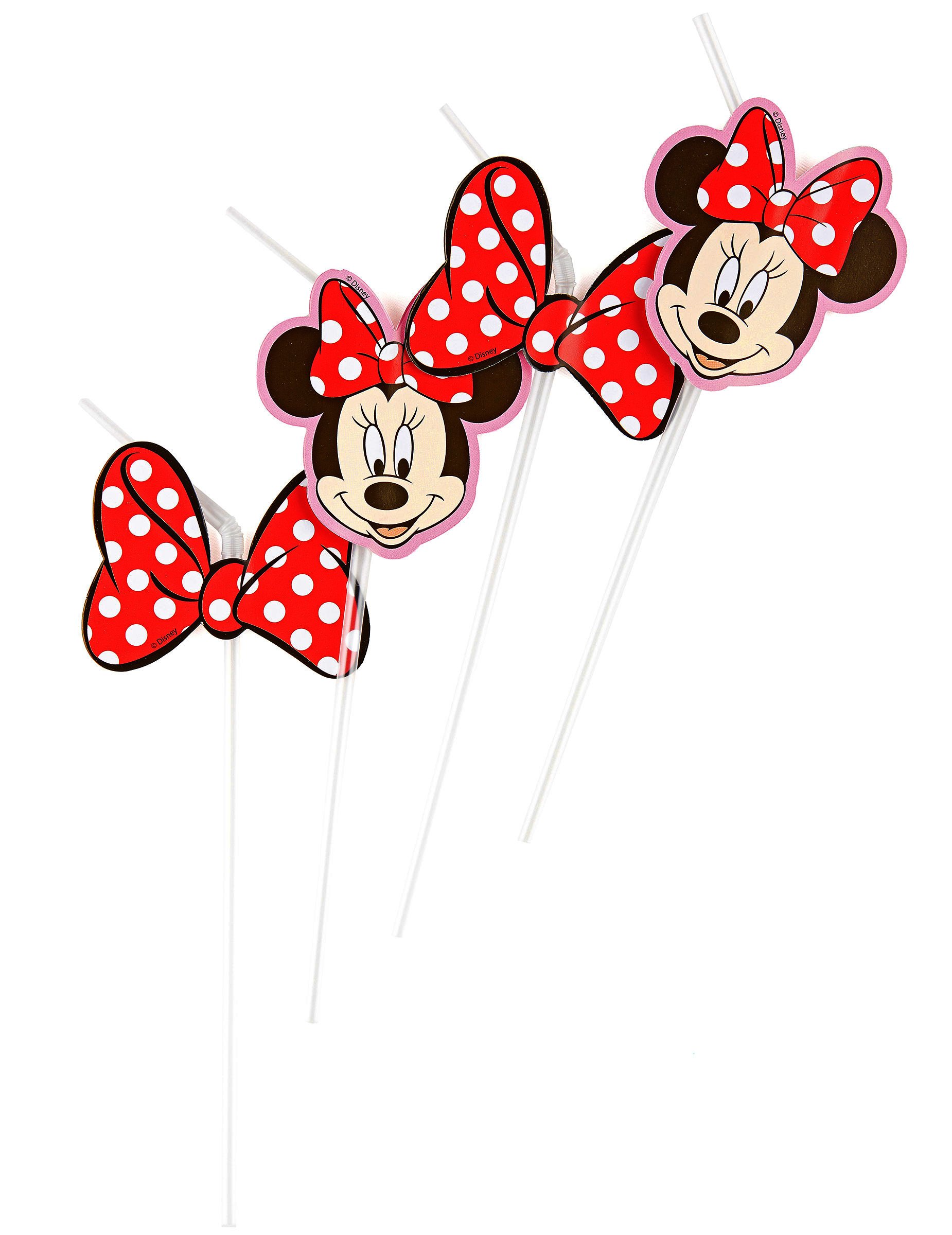 amscan Procos Minnie Cafe Medallion Flexi Drinking Straws, 6 Piece, Multicolour