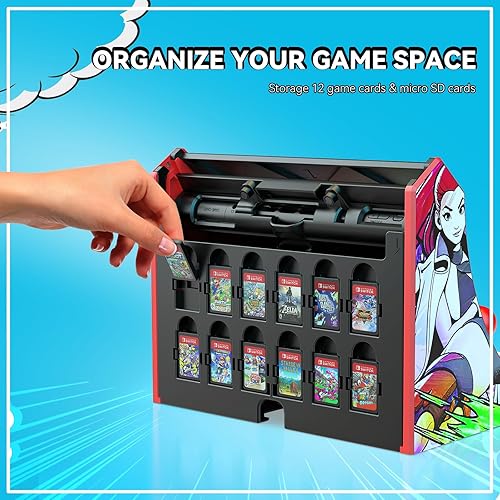 Miniatura 3 de Palanca de Arcade Retro para Switch 2/OLED/Switch, Mini Gabinete de Máquina Arcade con 12 Ranuras para Tarjetas de Juego y Tarjeta SD, Soporta Turbo