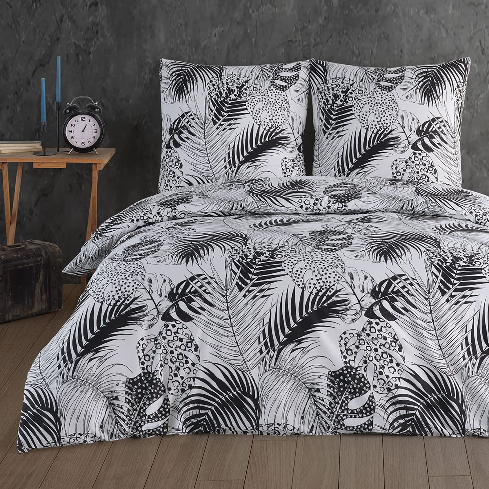 Buymax® Bettwäsche 200x200 100% Baumwolle 3-Teilig Bettbezug - Bettwäsche-Sets 200 x 200cm mit 2 mal Kissenbezüge 80x80cm, ÖKO-TEX Renforcé-Bettdeckenbezug Set mit Reißverschluss