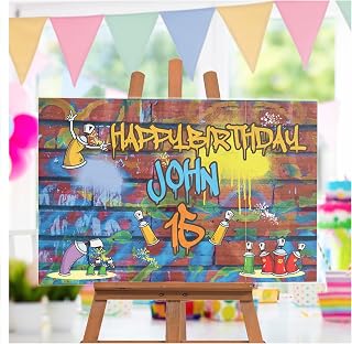 90s Hip Hop Graffiti Wall Poster Size 24x18, 36x24, 48x24 and 48x36, Personalized Hip Hop, Graffiti Backdrop, 90s Party, Spray Paint Birthday Custom Banner Wall Decor, Handmade Party Supplies Poster