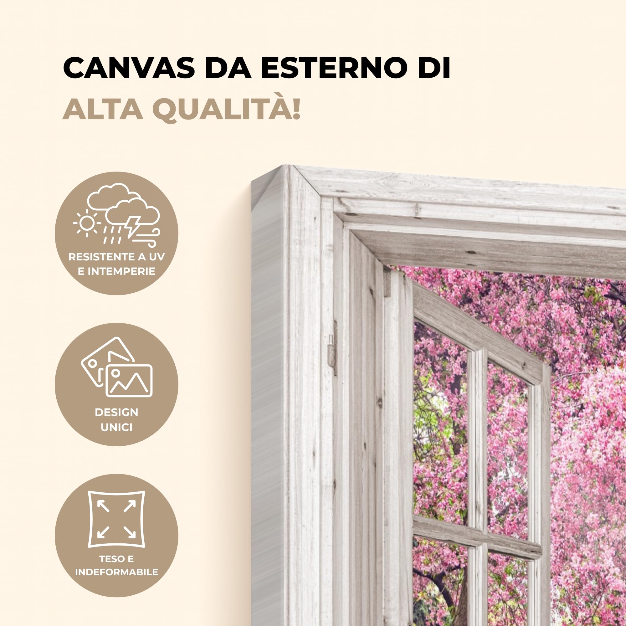 Canvas per Esterno 120x80 cm Giardino Poster da Parete Decorazioni Accessori Decorazione Muro Murali Posters Moderne Wall Giapponese - Sakura - Fiore - Albero - Rami in Fiore