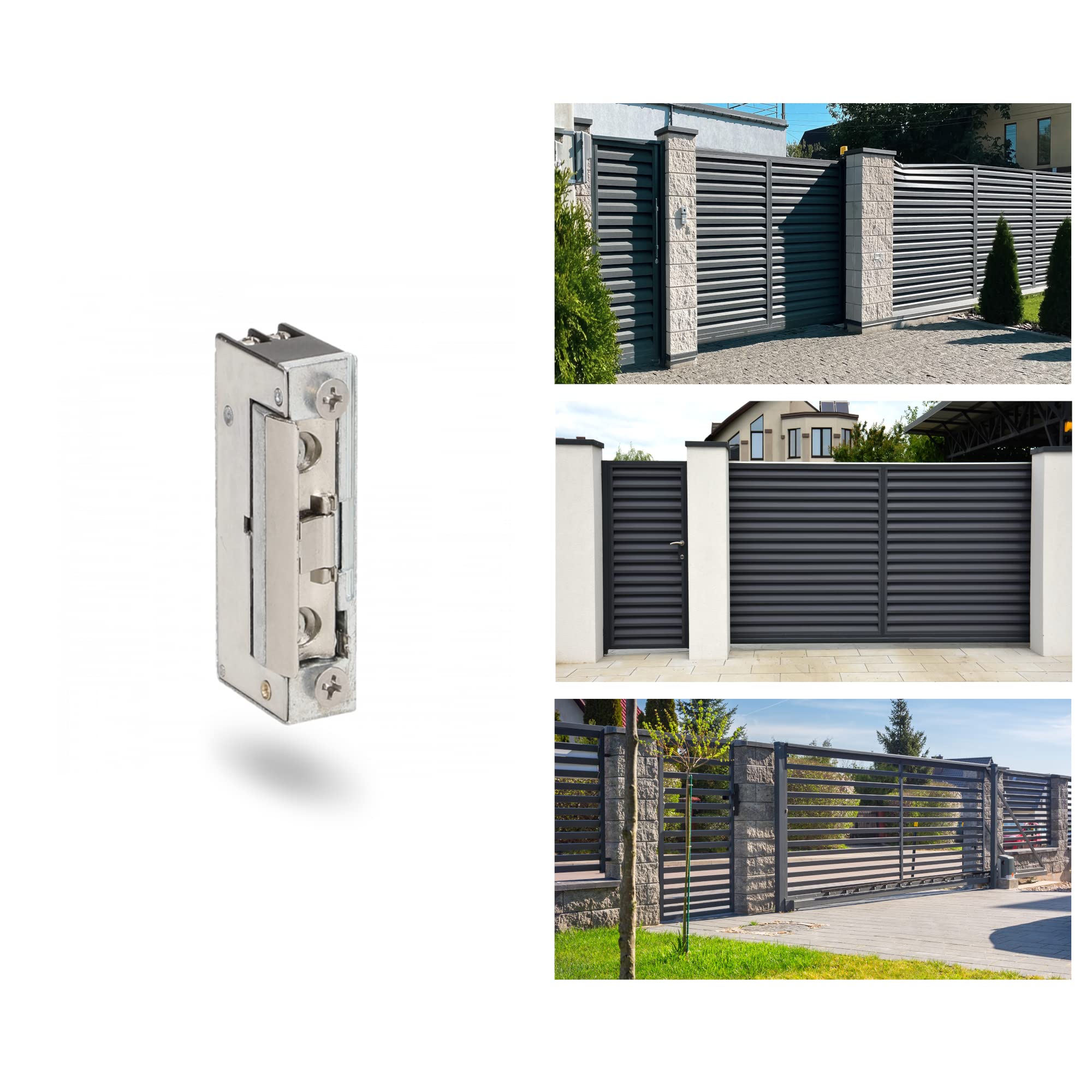 ORNO Mini Gache Electrique Pour les Portes Gauche et Droite Symétrique Réglage Rigide 9-24V AC/DC (Courant faible avec mémoire + verrouillage)