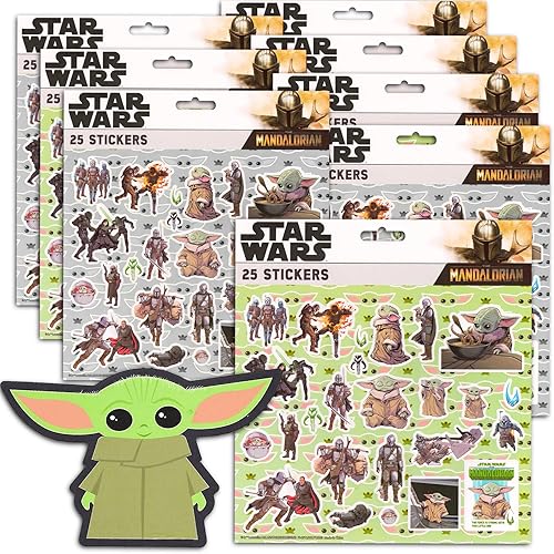 Paquete de calcomanías de Baby Yoda para fiestas, 100 calcomanías de Star Wars para niños con The Mandalorian y Baby Yoda para artes y manualidades
