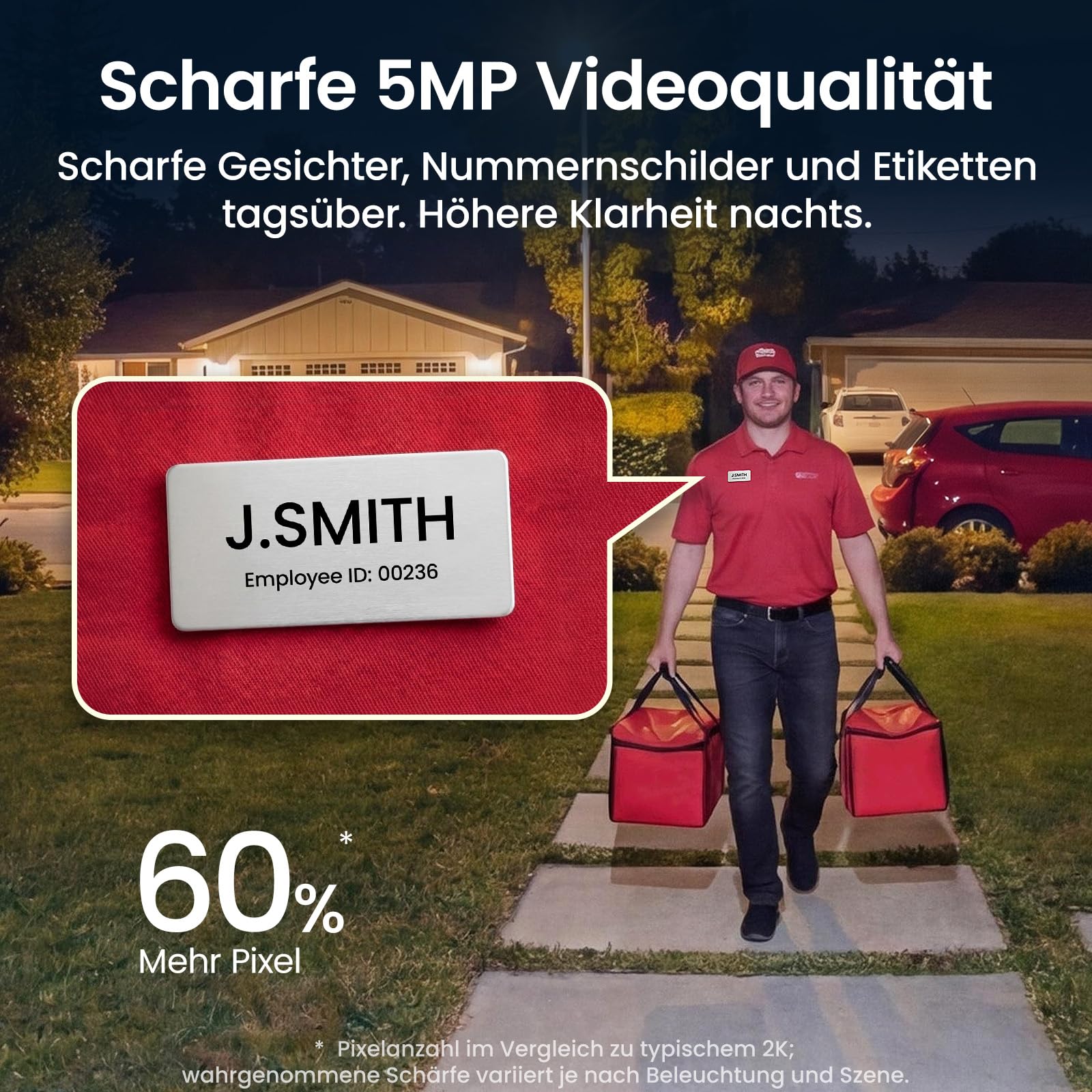aosu Türklingel mit Kamera, HD 5MP Videotürklingel, 3K Video Doorbell WiFi 5/2.4GHz Radar-Detektor, 180 Tage Batterielaufzeit, Klingel