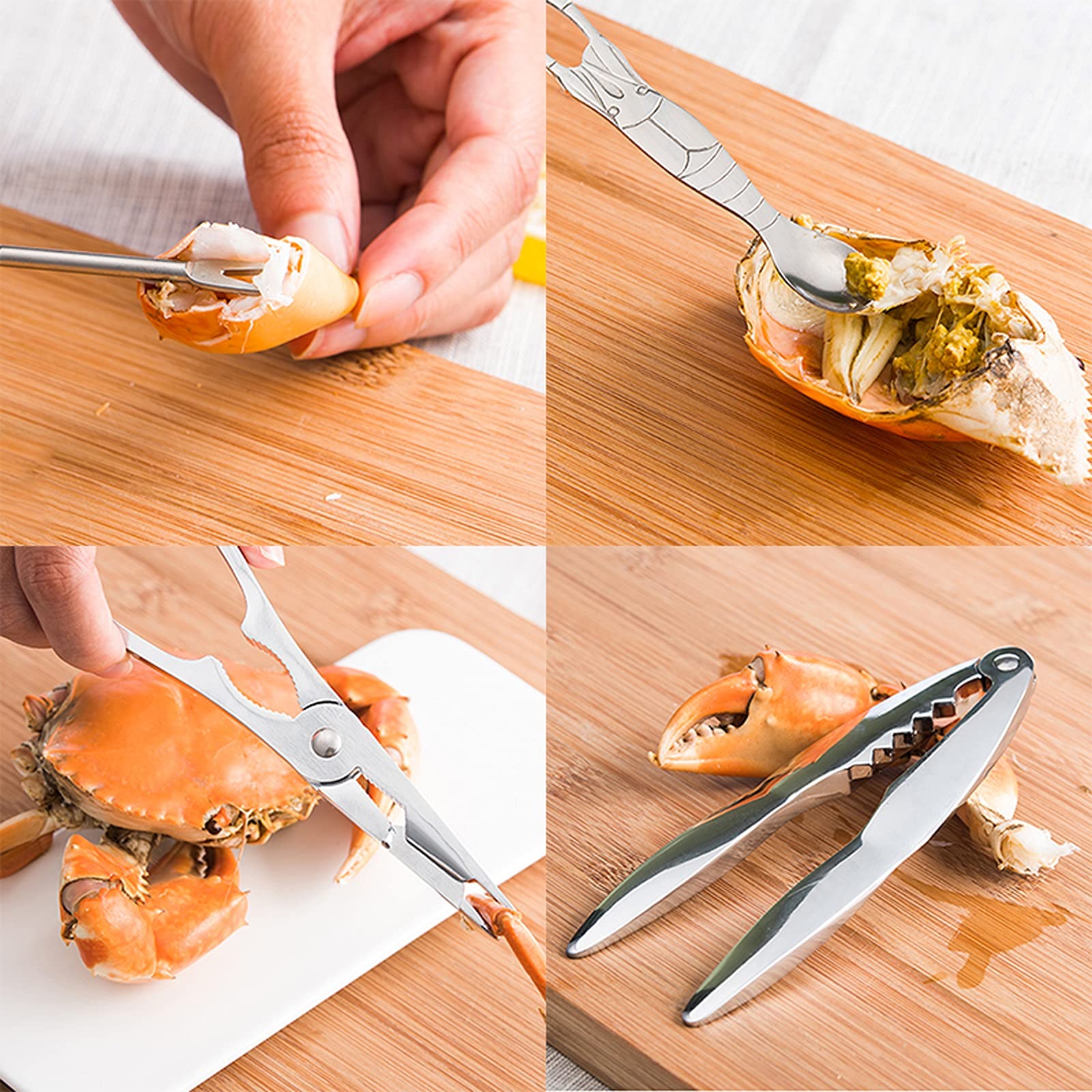 Set di Utensili per Frutti di Mare Set di Utensili per Frutti di Mare da 6 Pezzi, Inclusi 2 Biscotti per Frutti di Mare, 2 Selezioni di Frutti di Mare, 2 Forchette per Fr