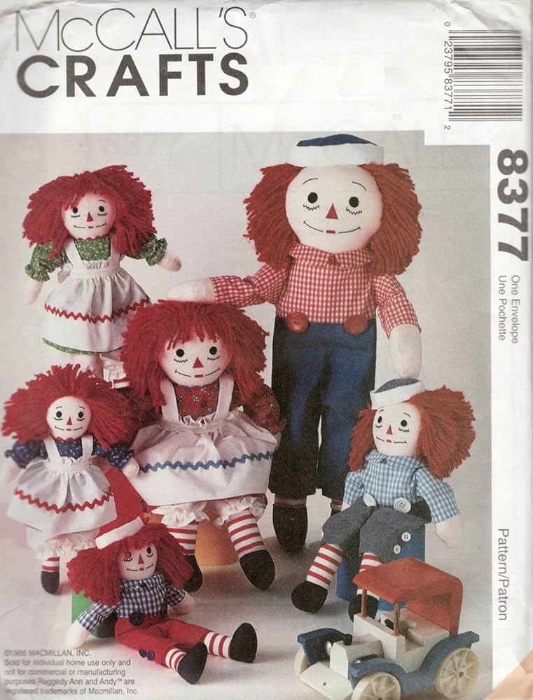 Amazon.com: Raggedy Ann & Andy Doll Patterns - McCall's 8377, 5499, 2447, 846 or 713 Amazon.com: Raggedy Ann & Andy Doll Patterns - McCall's 8377, 5499, 2447, 846 or 713