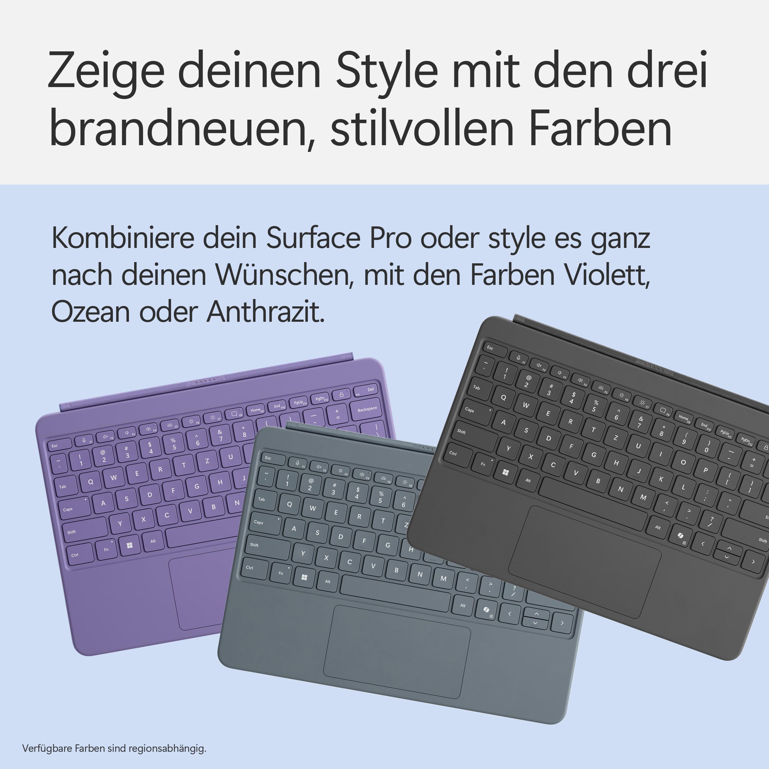 Microsoft Surface Pro 12" Keyboard | kompatibel mit Surface Pro 12" | QWERTZ | Anthrazit