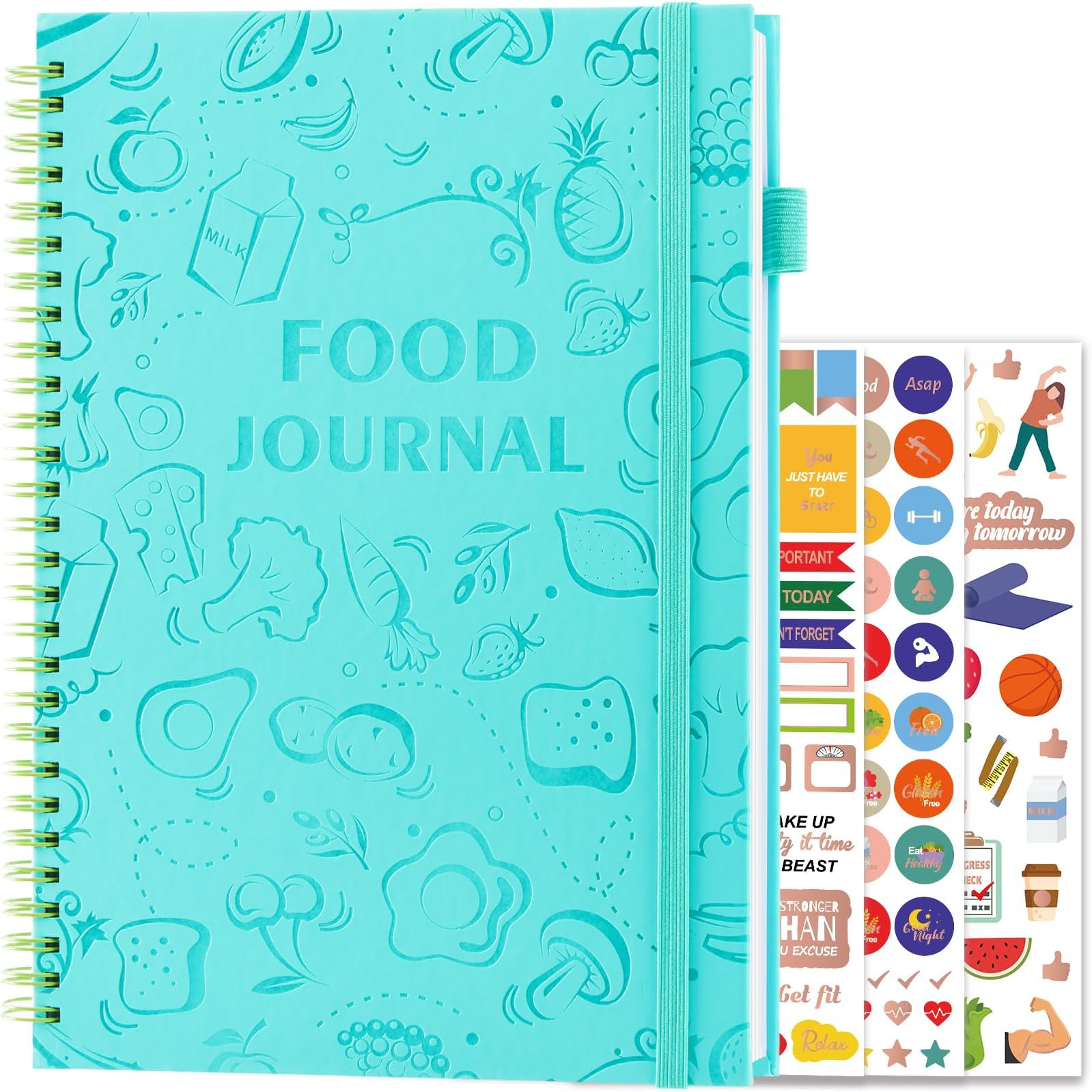 EPEWIZDEPEWIZD Food Journal, Weight Loss Journal for Women, Large Food Diary for Tracking Meals, Calories Counter Book, Wellness Meal Planner 7 * 10' Green