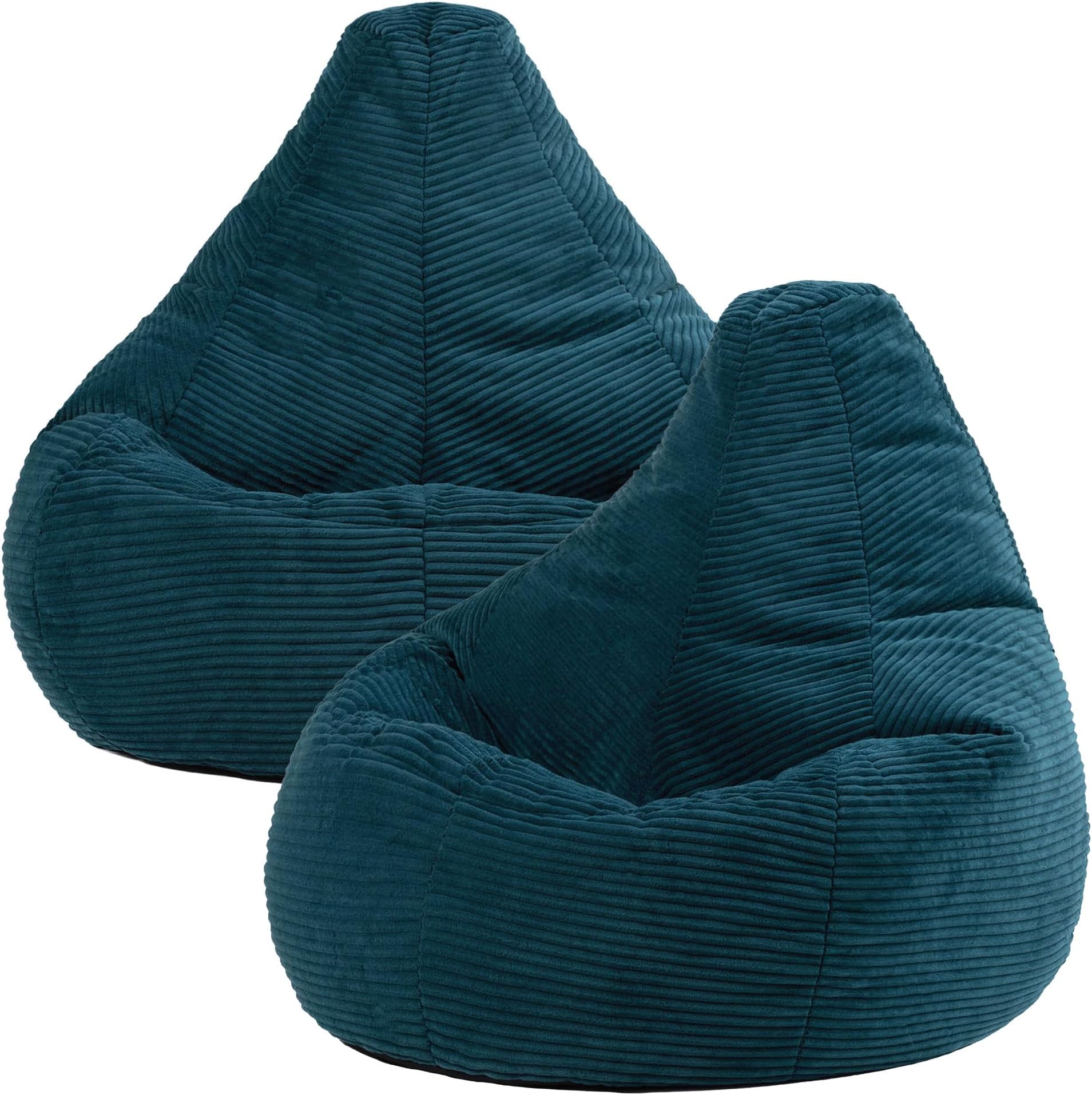 icon Dalton Cord Bean Bag with Filling Included, Set of 2, Teal
